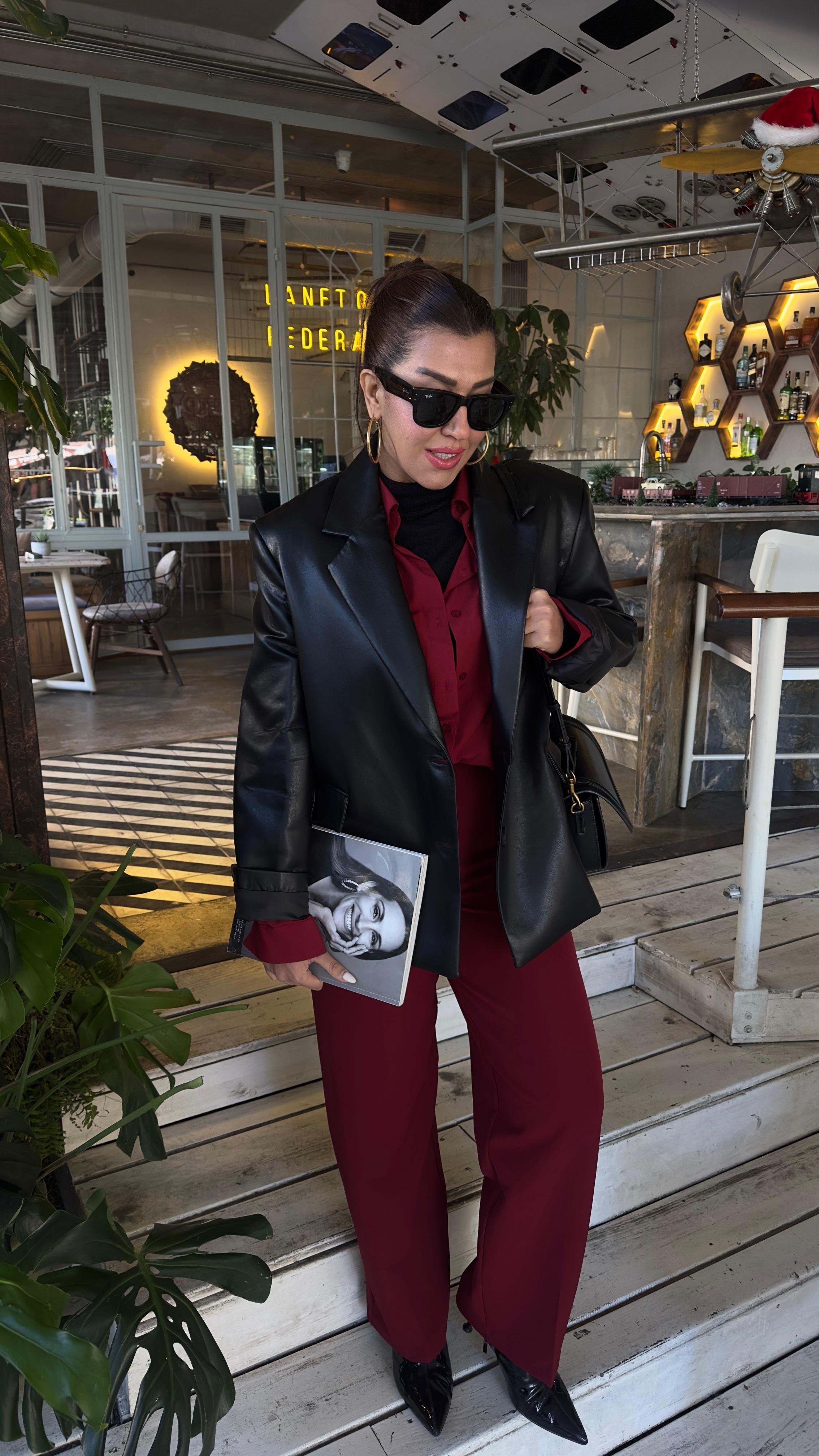 Deri blazer ceket
