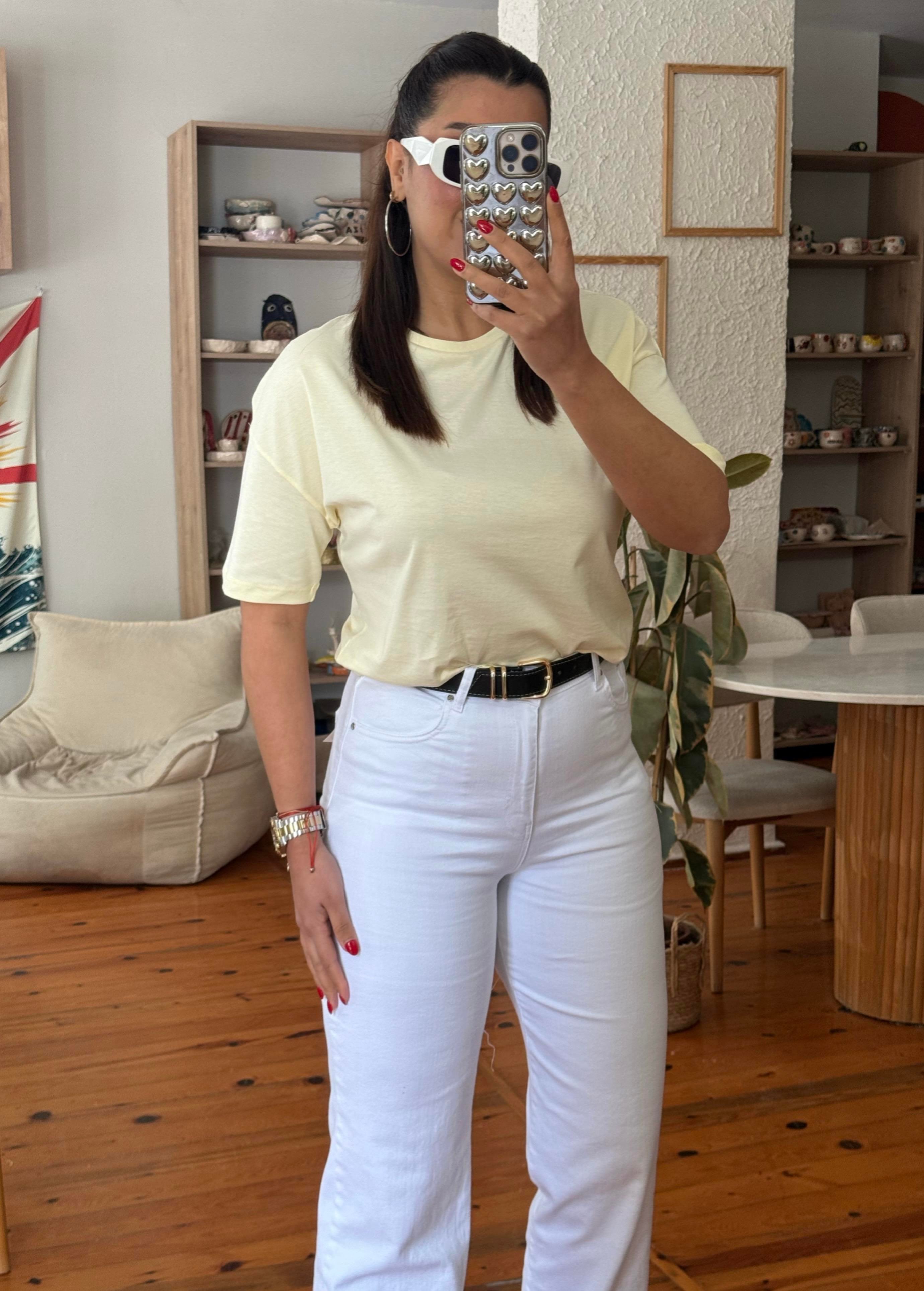 Dilvin Basic T-shirt Sarı