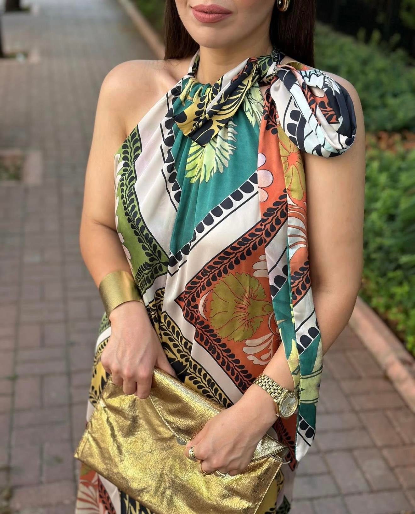 Halter Marka Saten Elbise