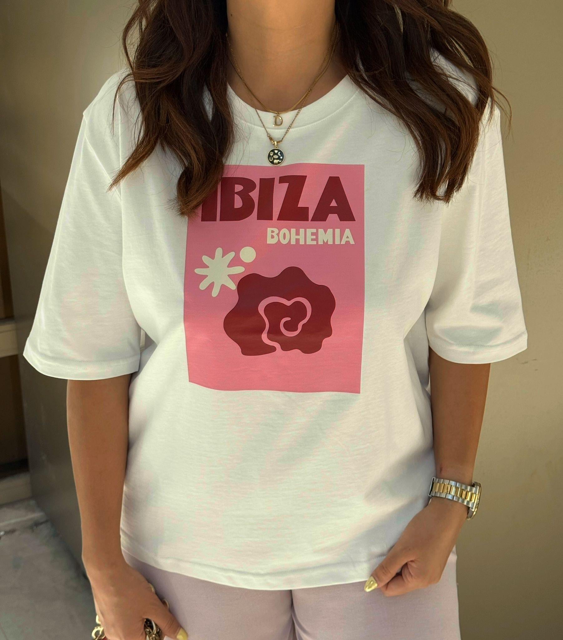 Ibıza Renklı Baskı T-shırt