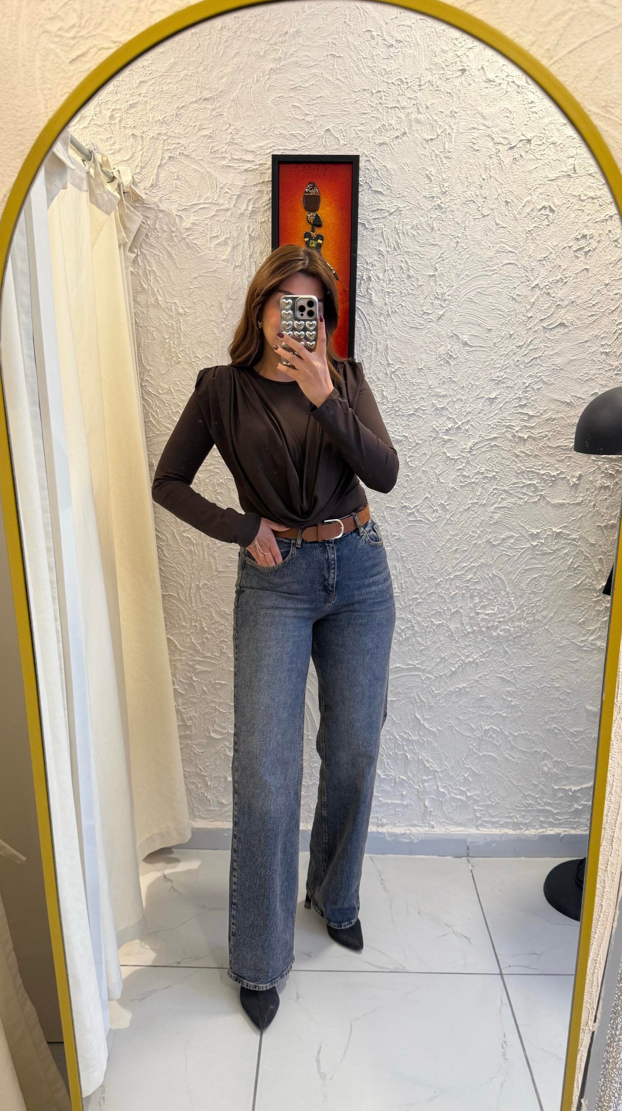 Kemerli Jean Yıkamalı 