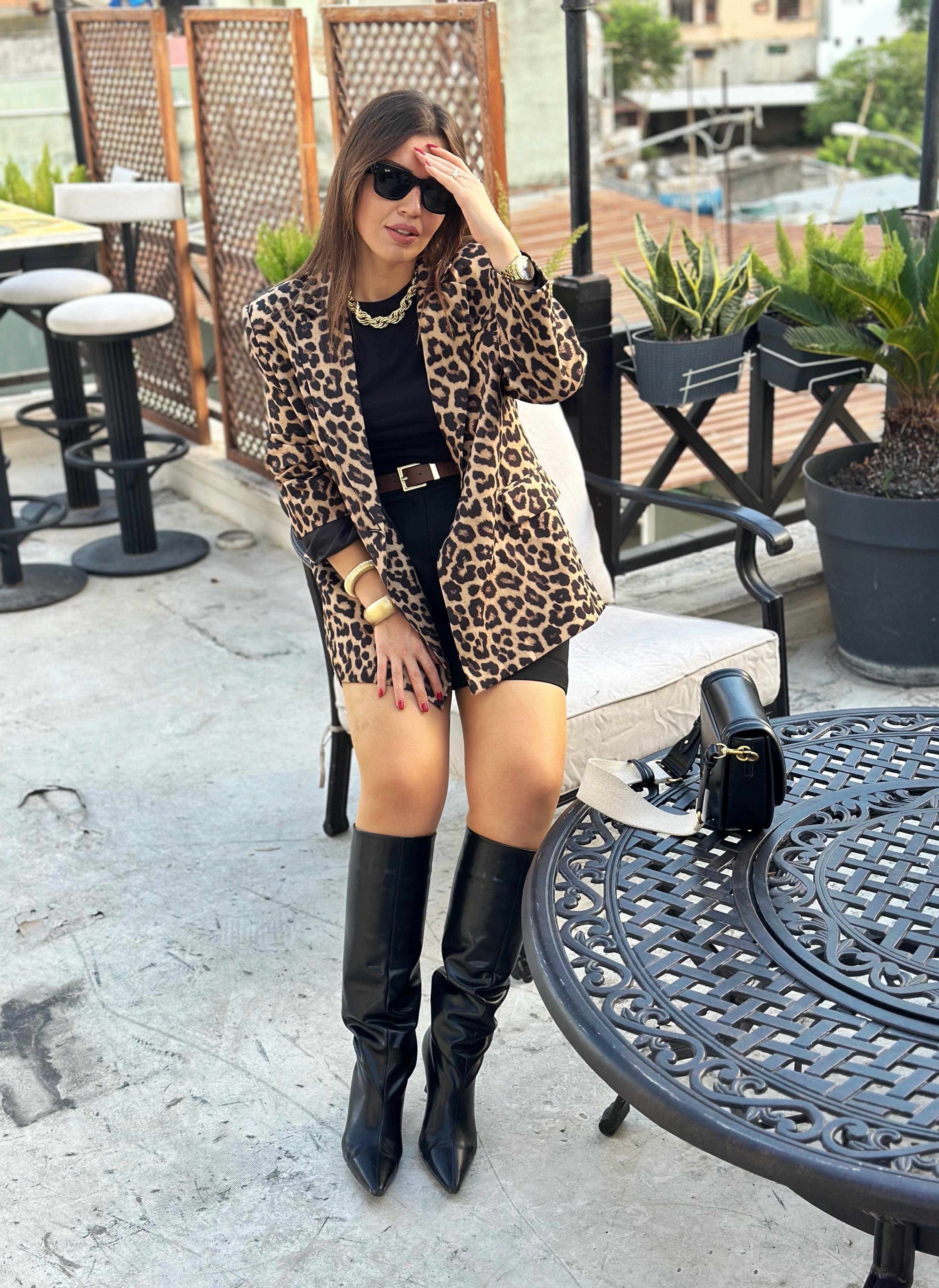 Leopar Blazer ceket