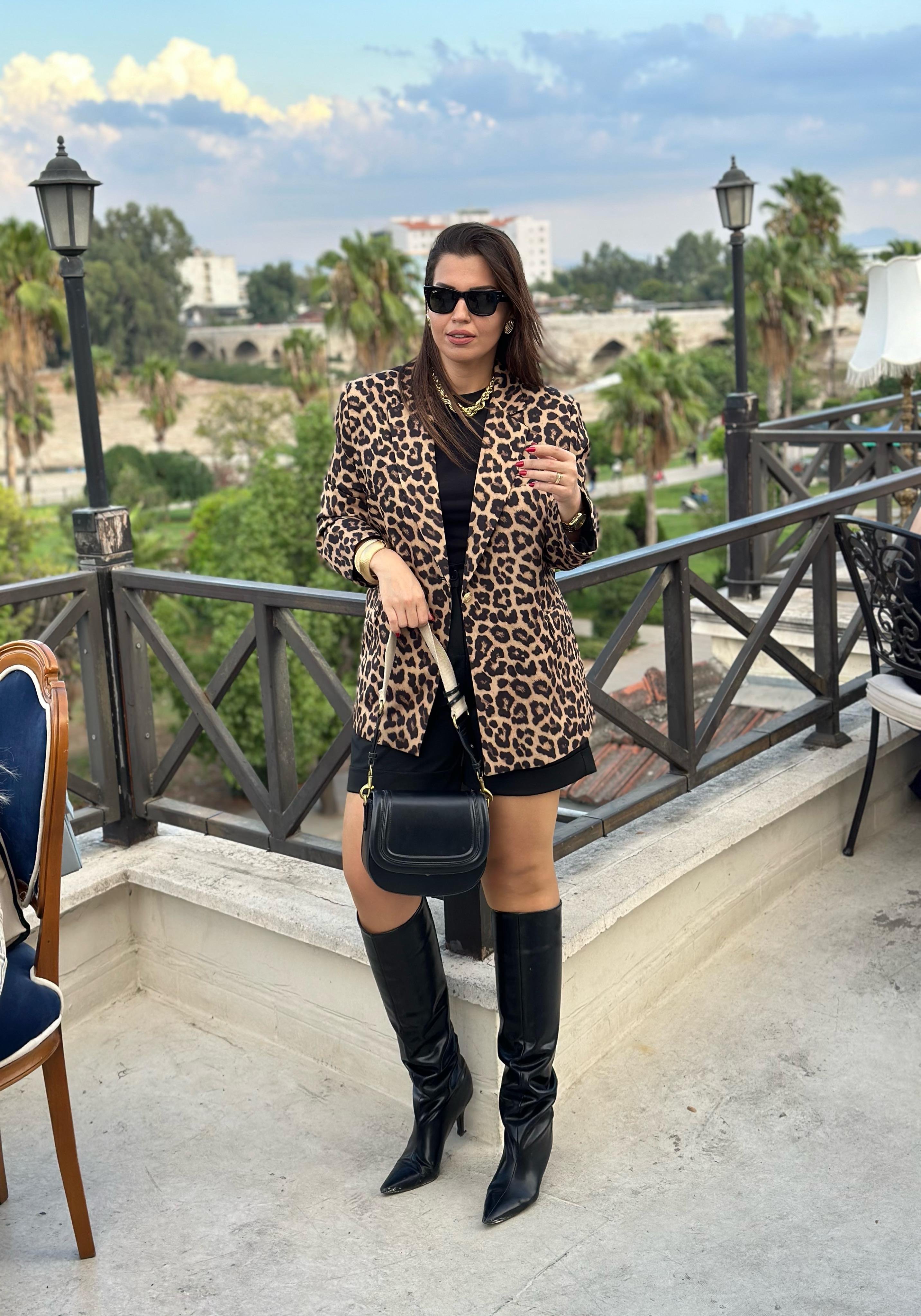 Leopar Blazer ceket