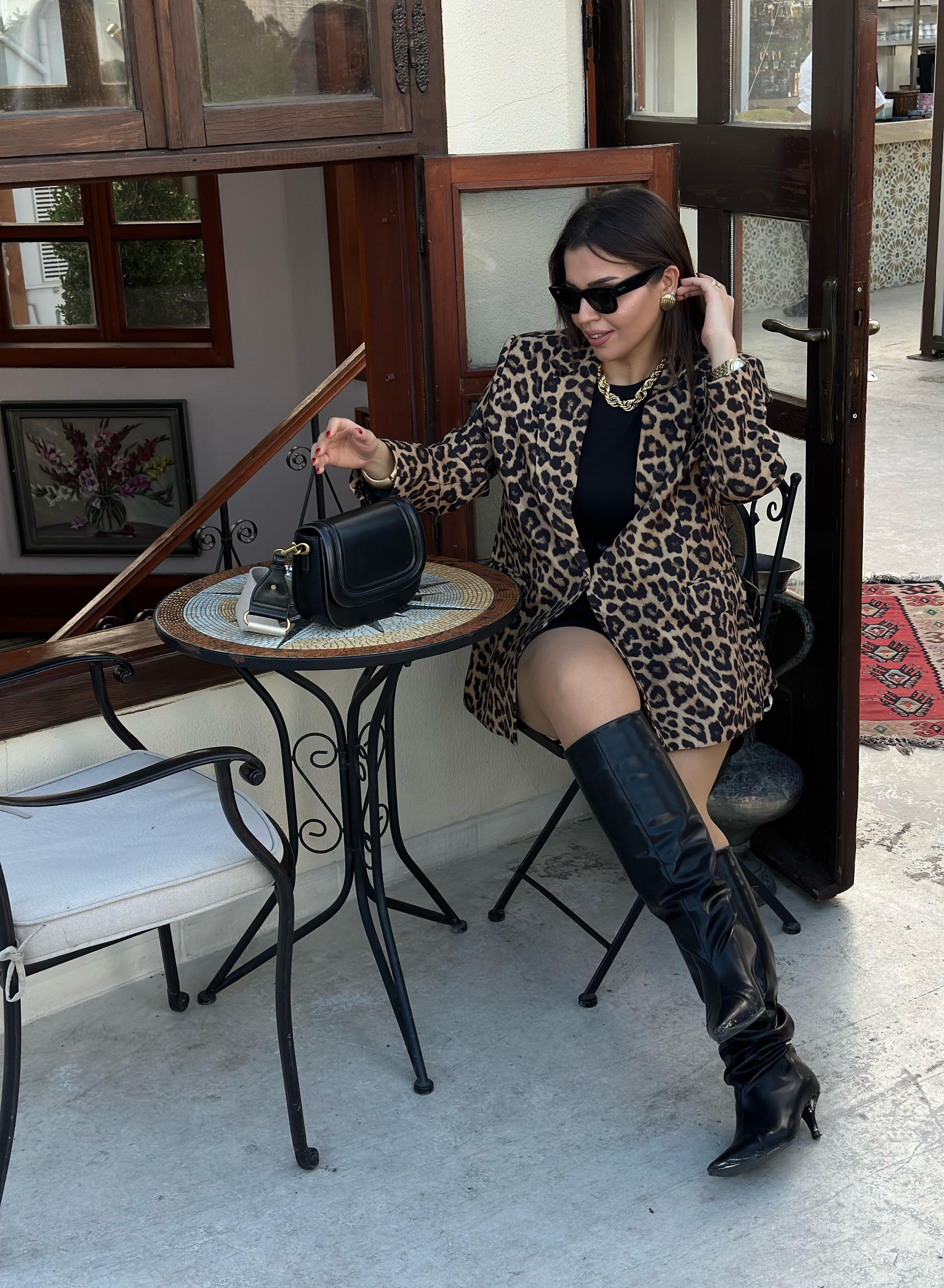 Leopar Blazer ceket