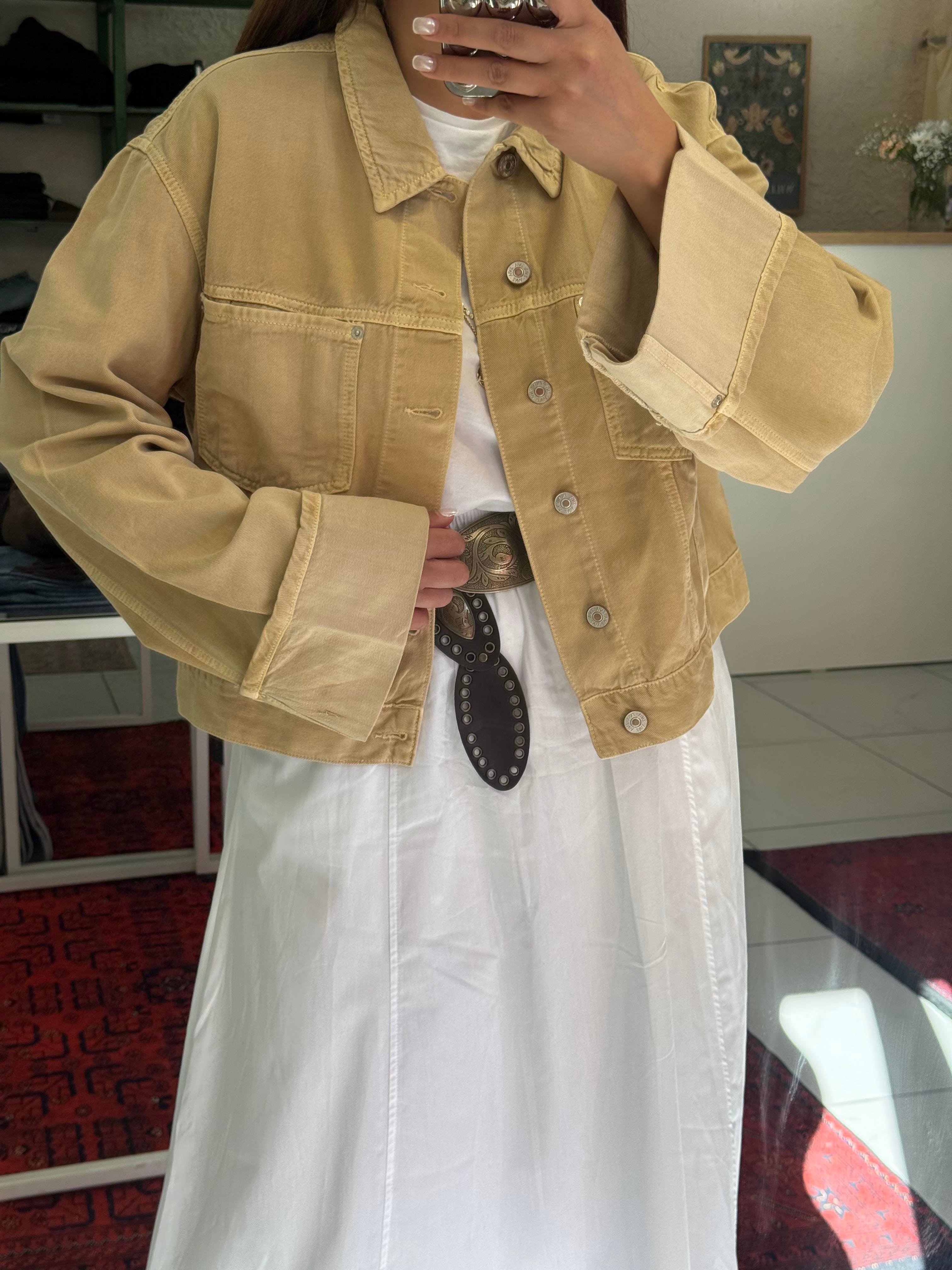 Marka Denim Ceket Camel