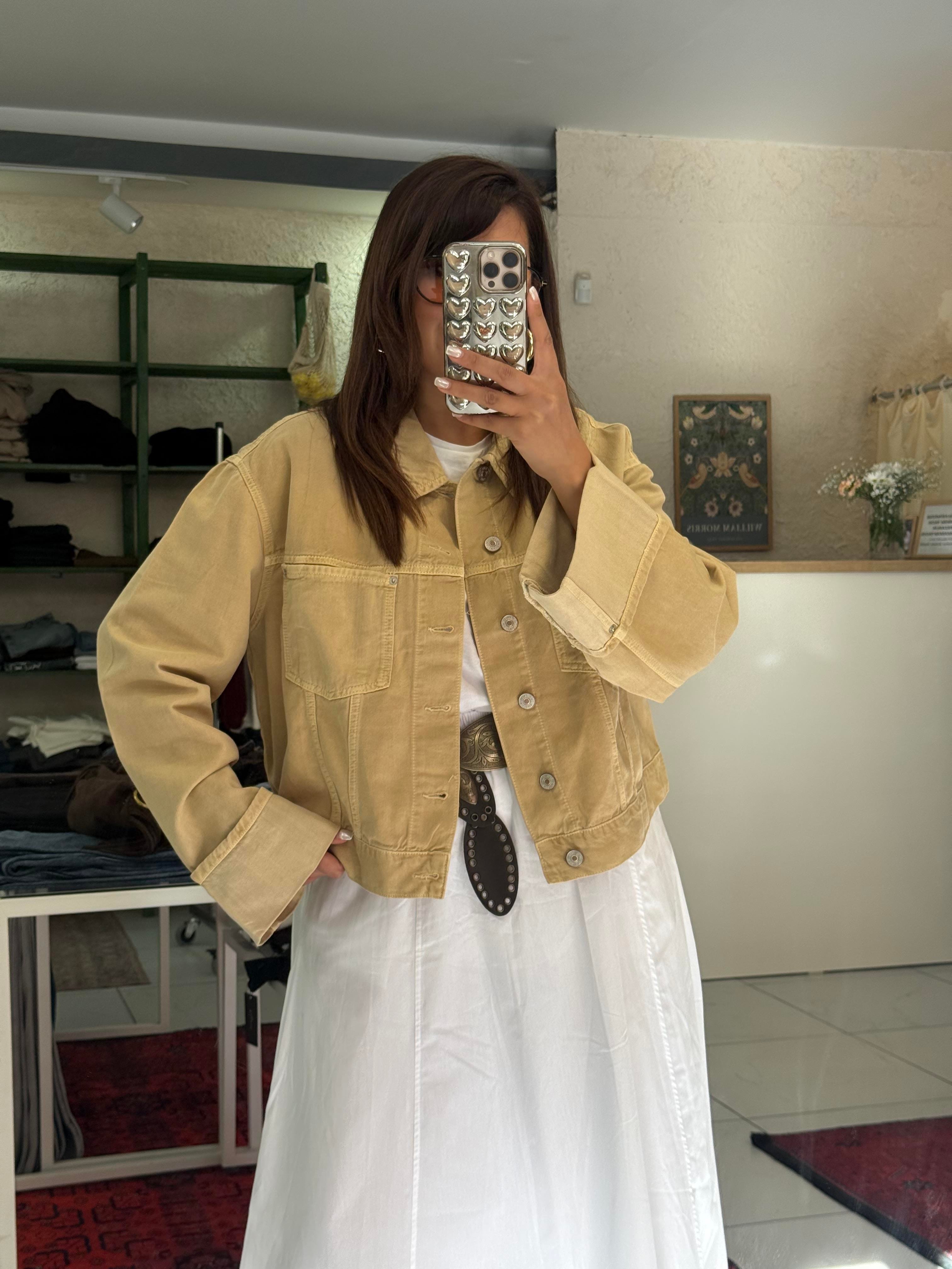 Marka Denim Ceket Camel