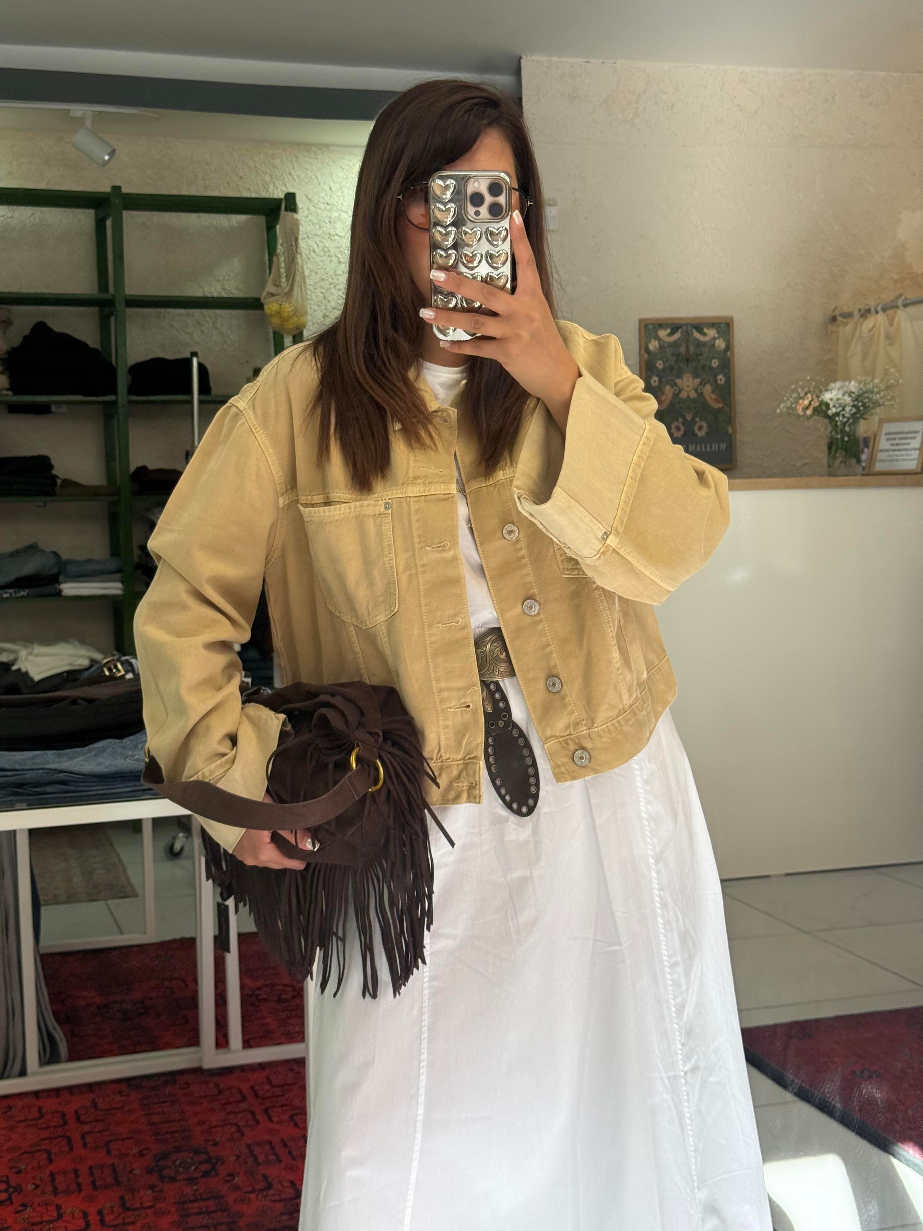 Marka Denim Ceket Camel