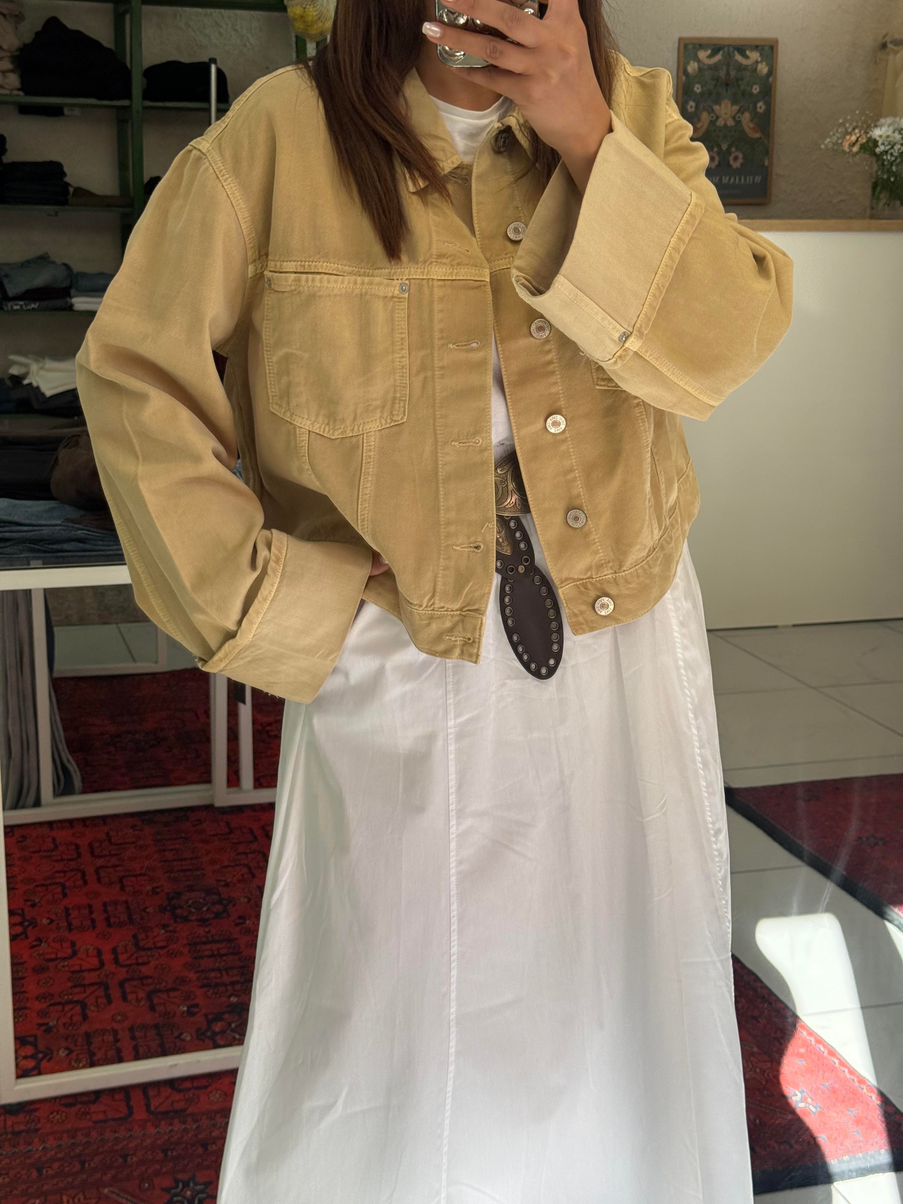 Marka Denim Ceket Camel