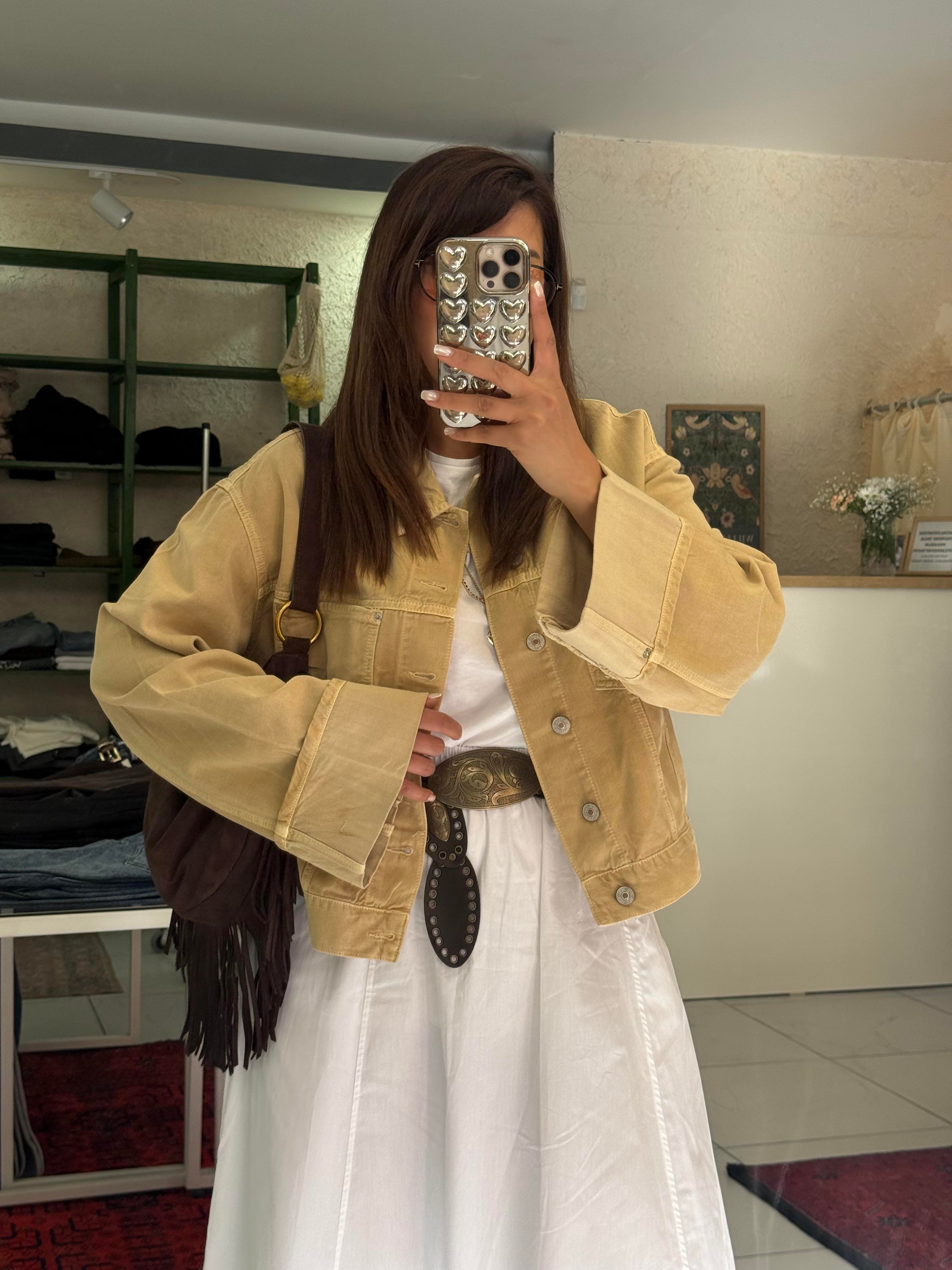 Marka Denim Ceket Camel