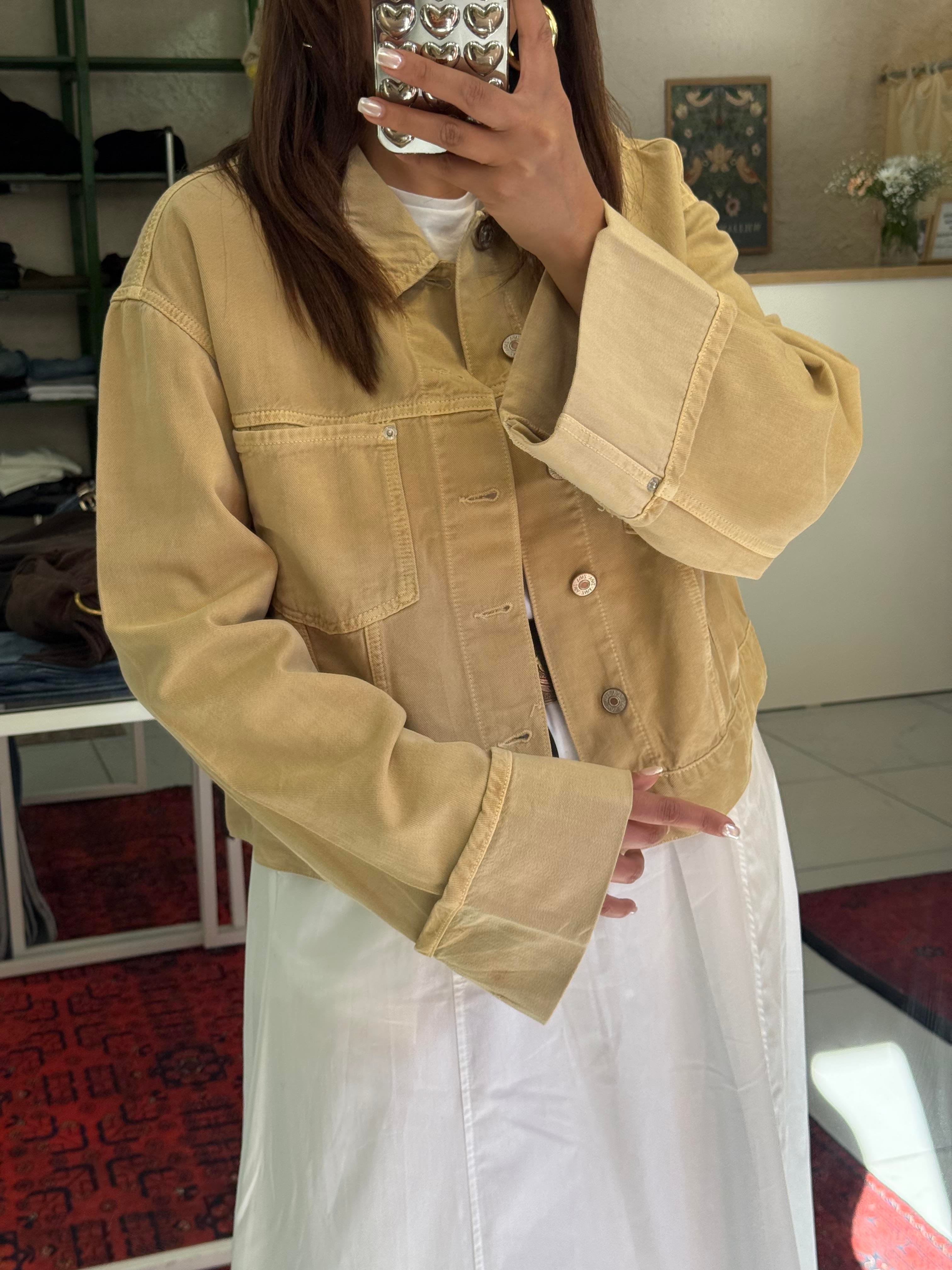 Marka Denim Ceket Camel