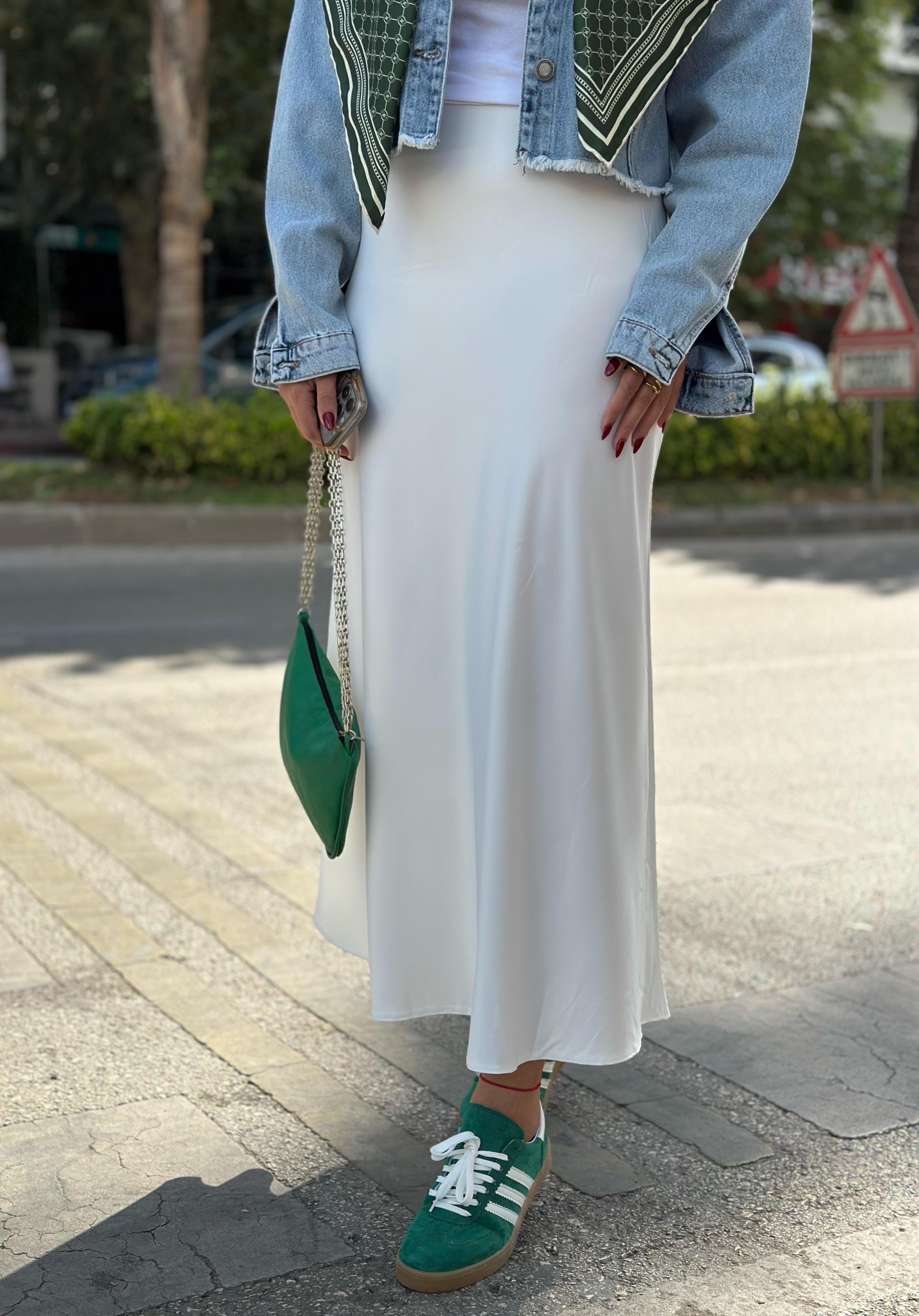 Saten maxi etek
