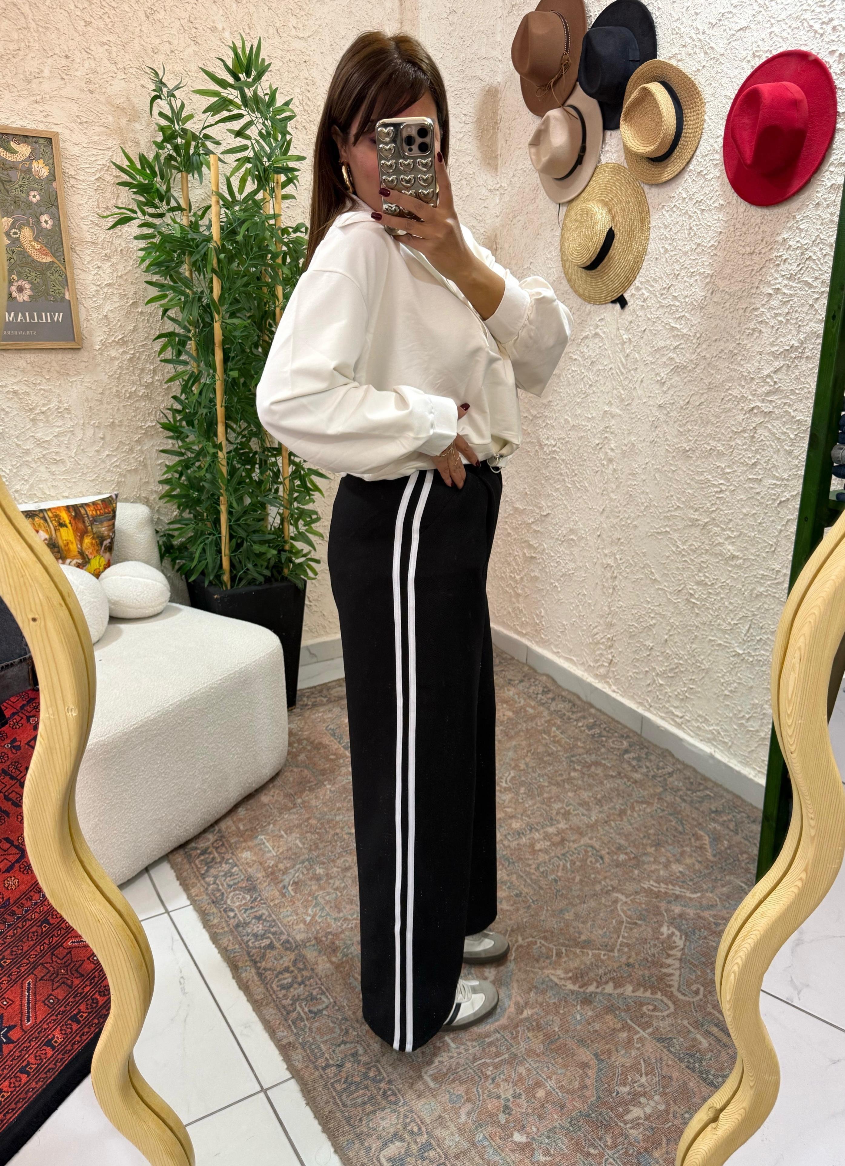 şerit detaylı pantolon