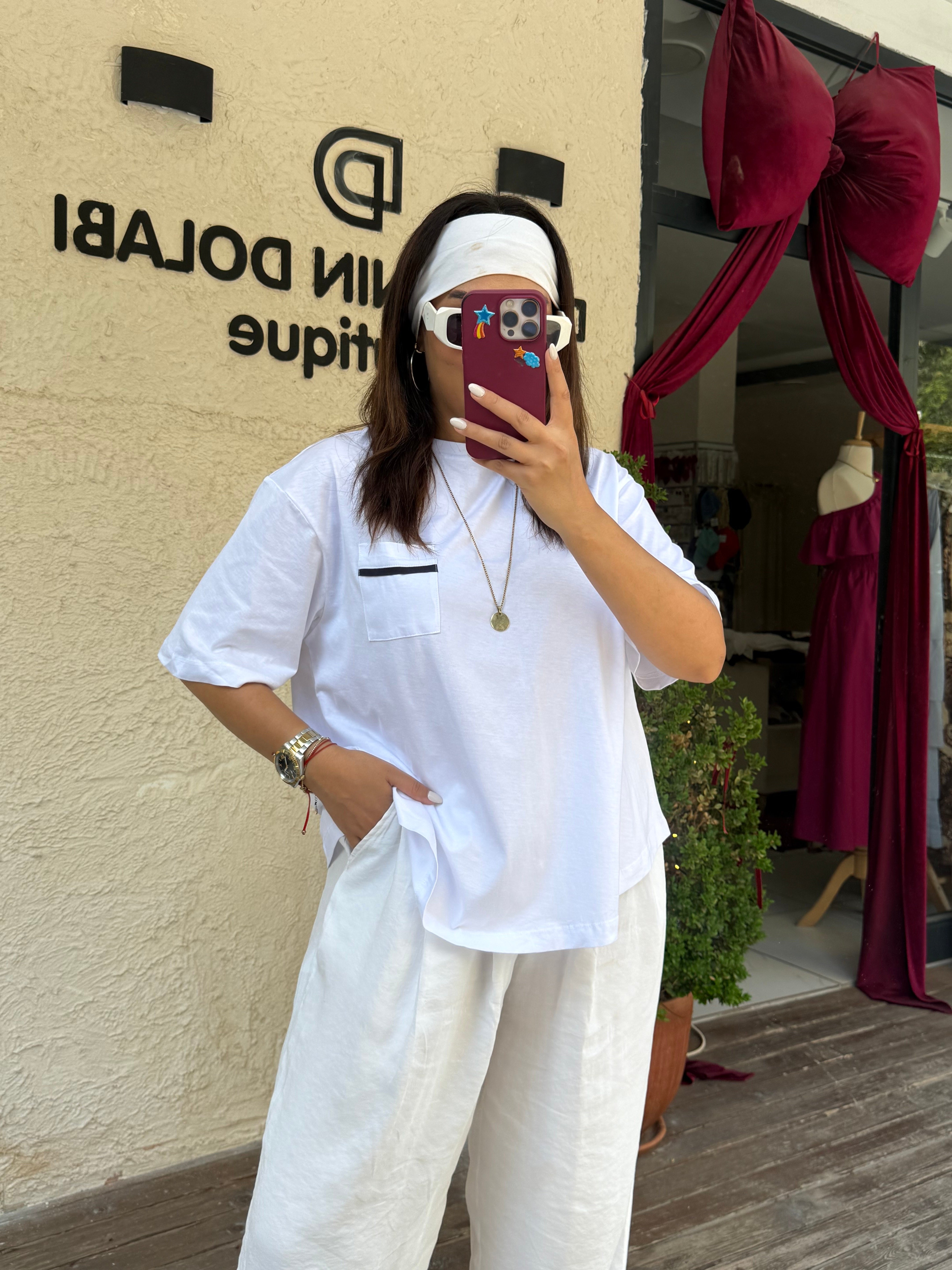 Sırt Detaylı T-shirt Beyaz