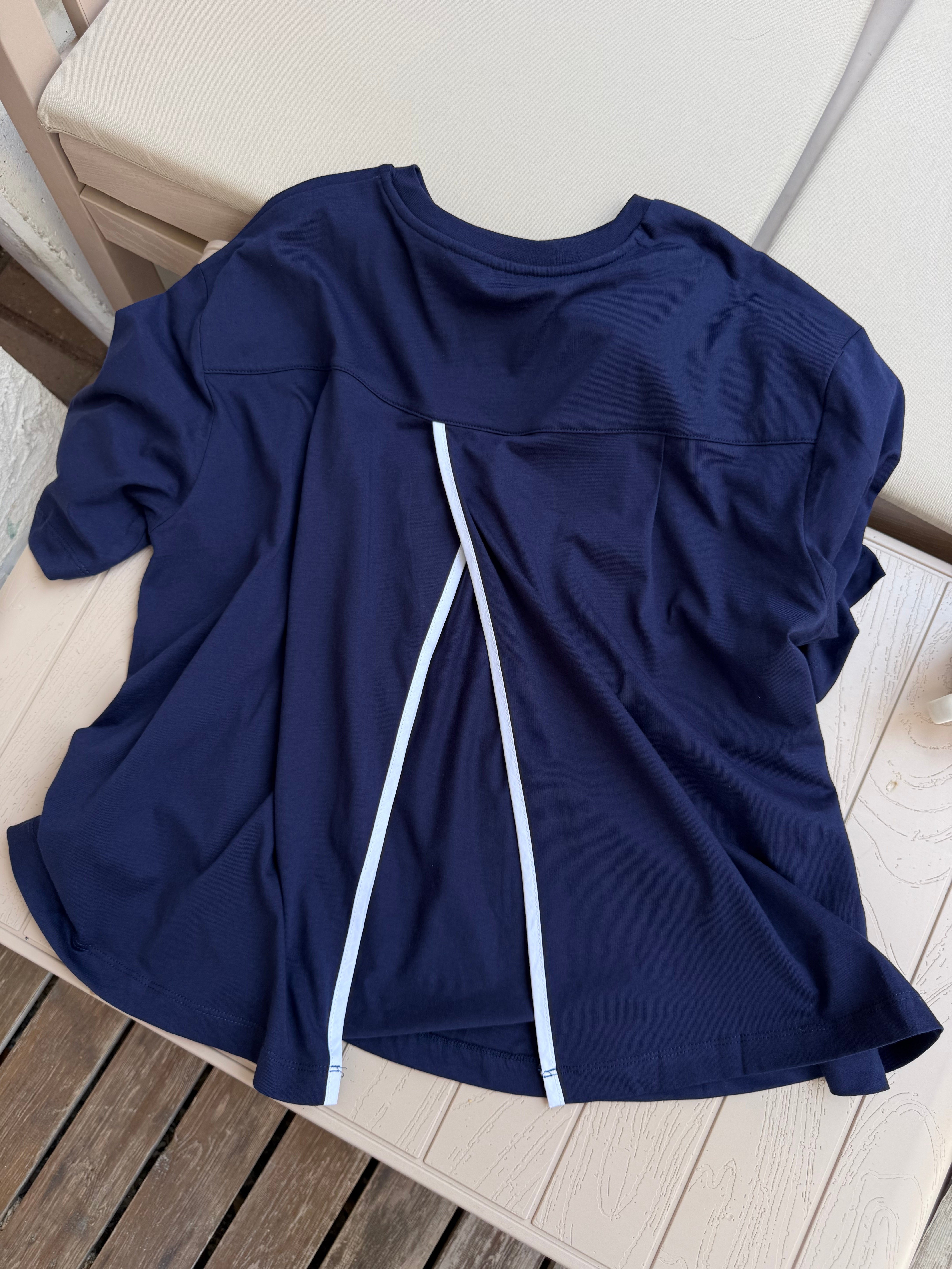Sırt Detaylı T-shirt Lacivert 
