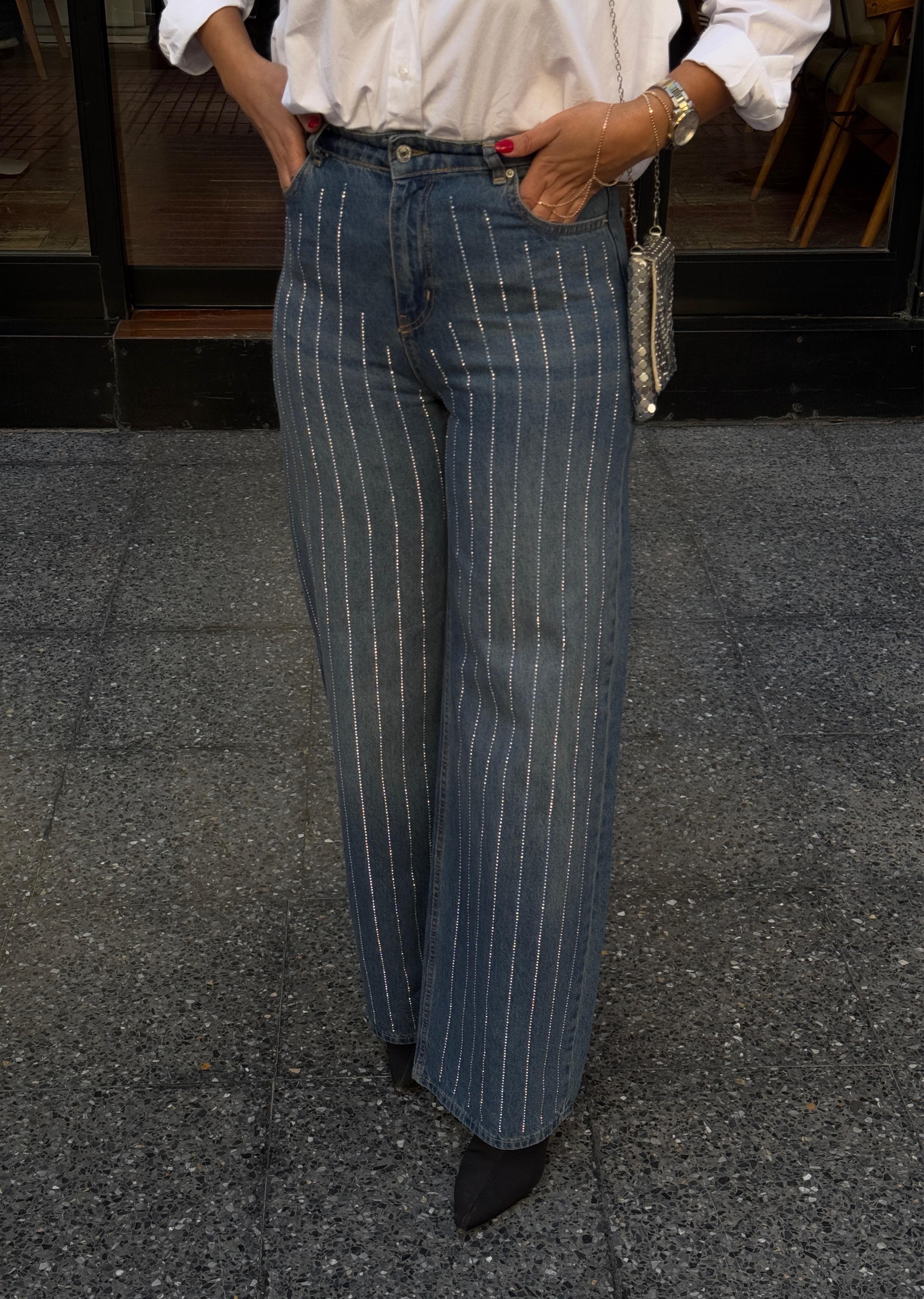 Taşlı jean 