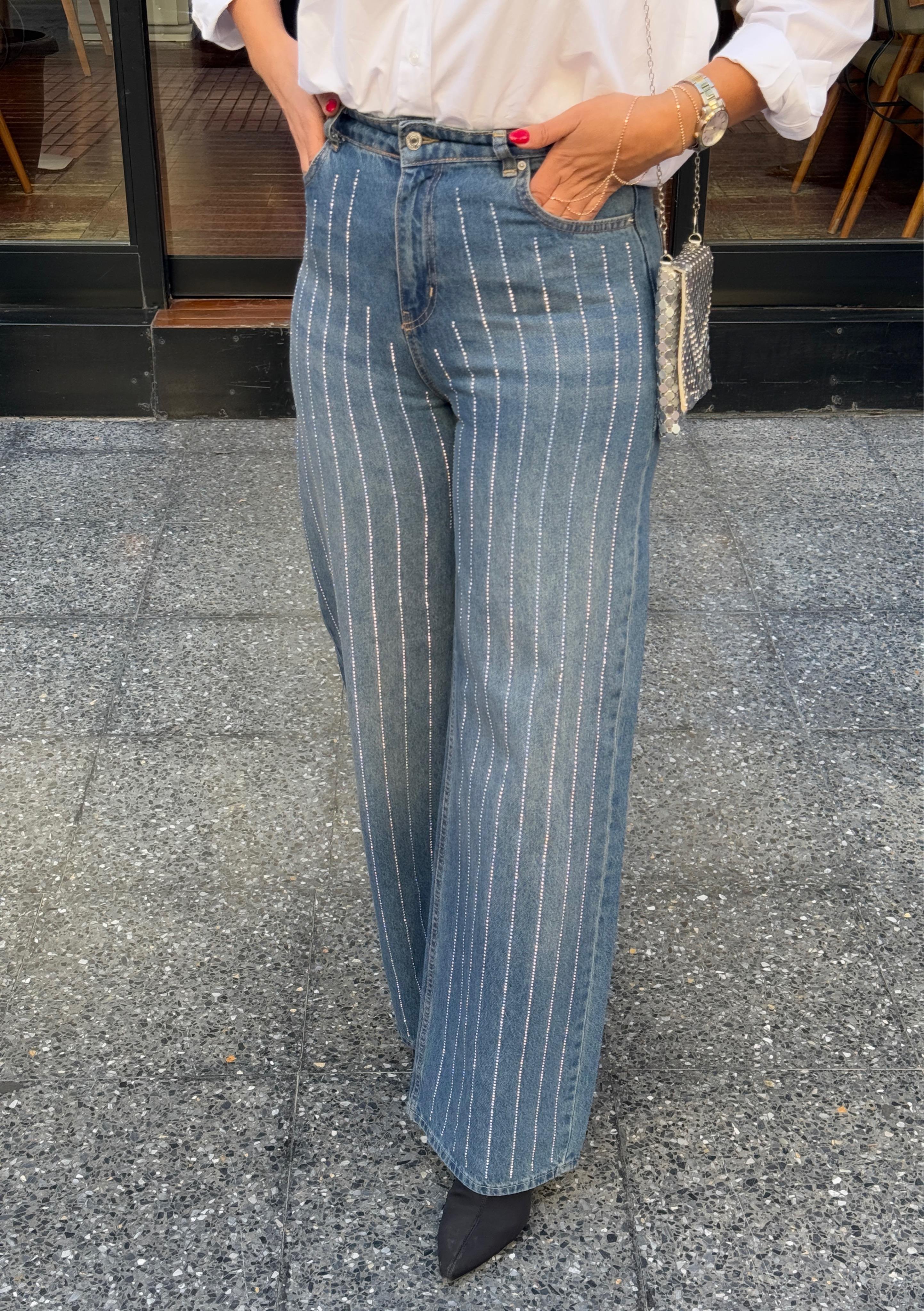 Taşlı jean 