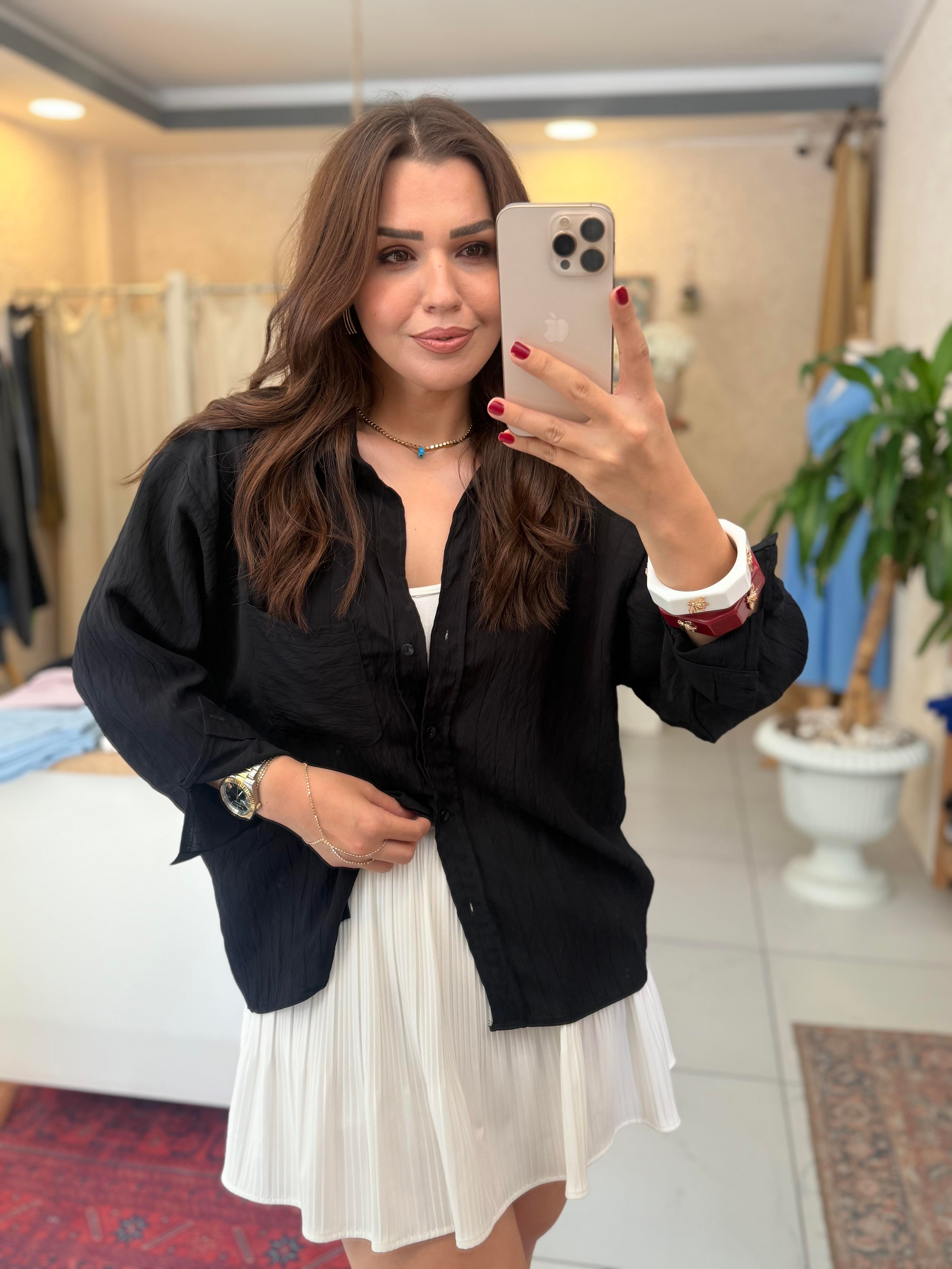 Tensel Gömlek Siyah
