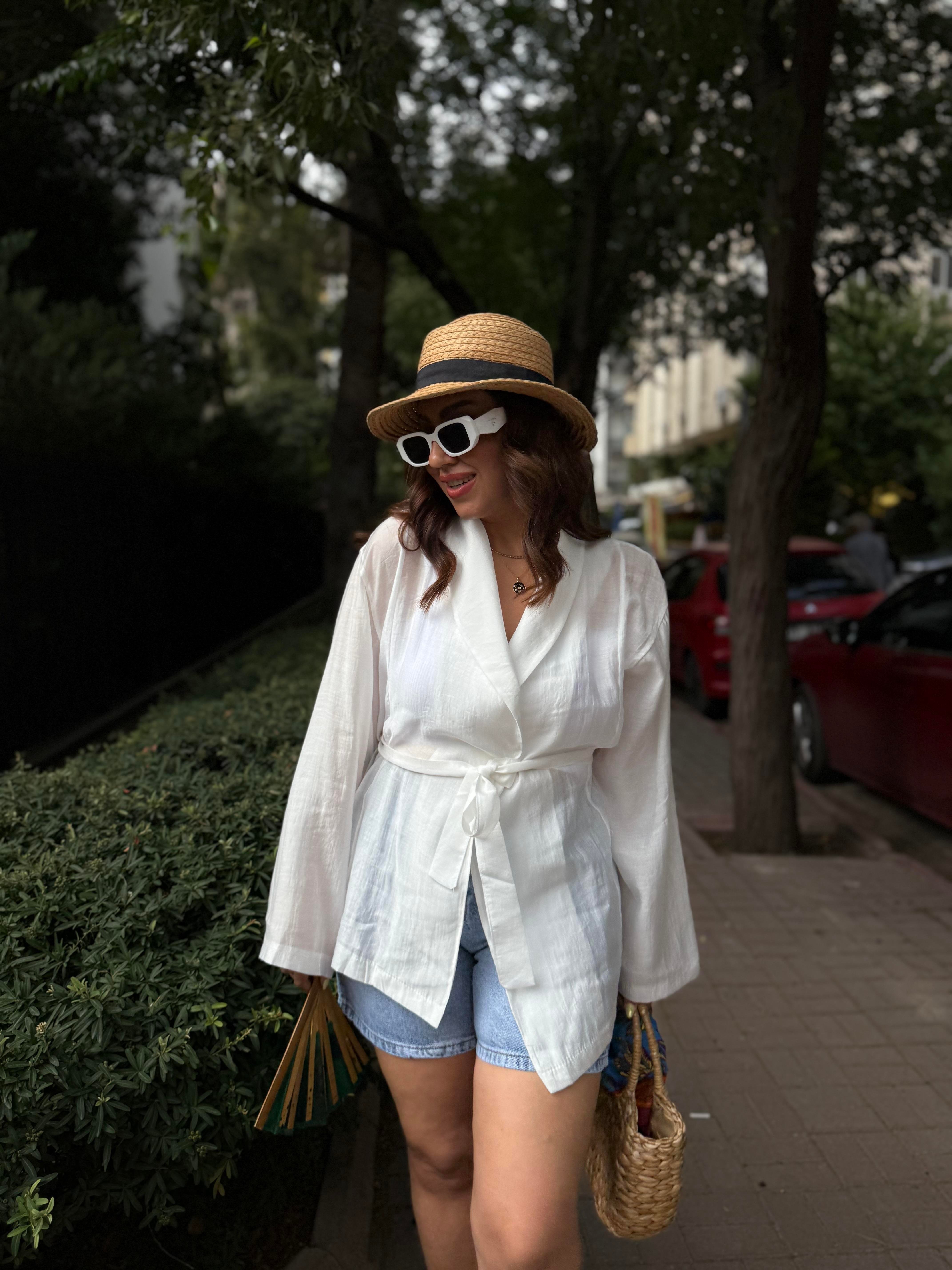 Tensel Kimono Beyaz