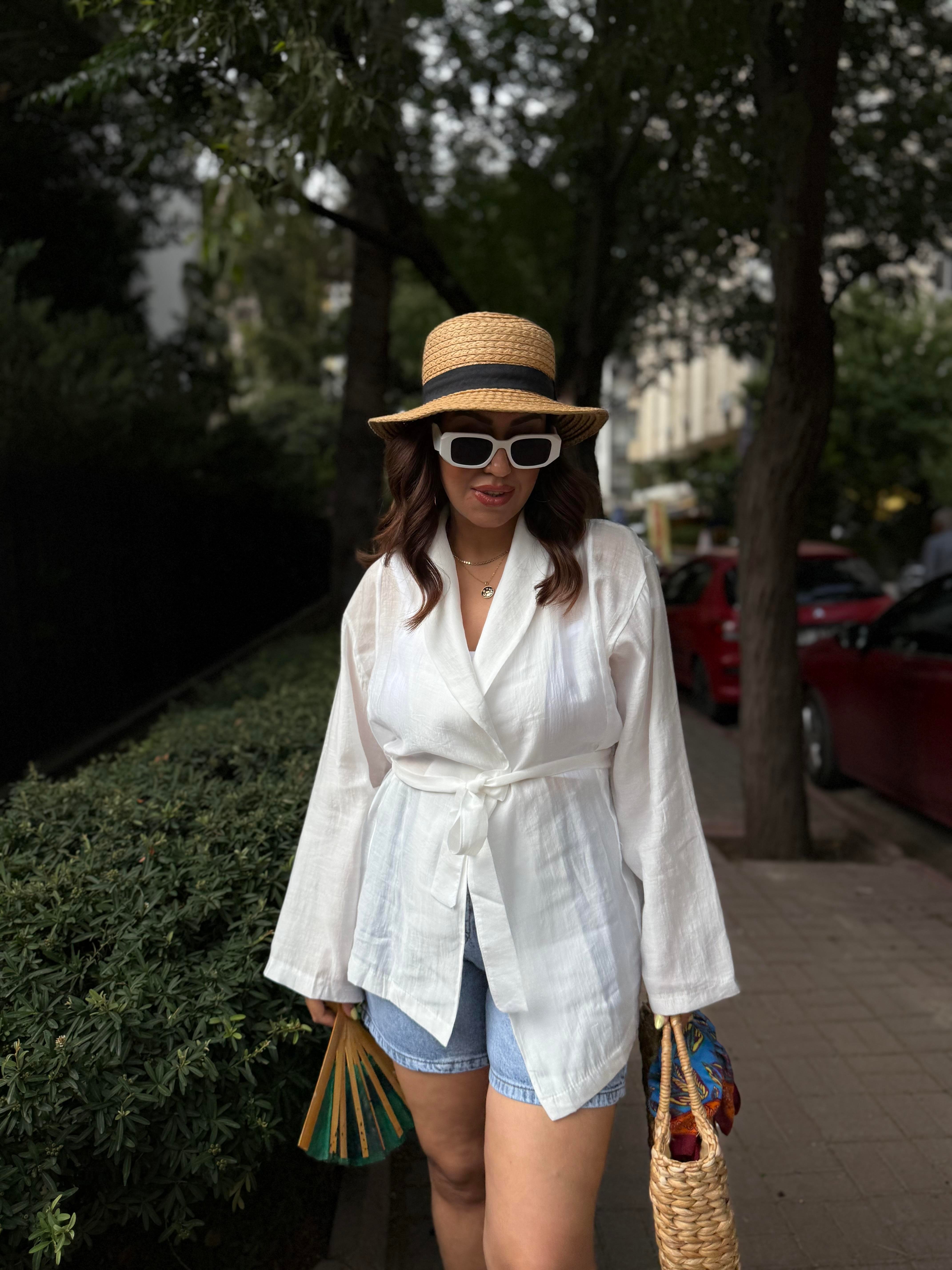 Tensel Kimono Beyaz