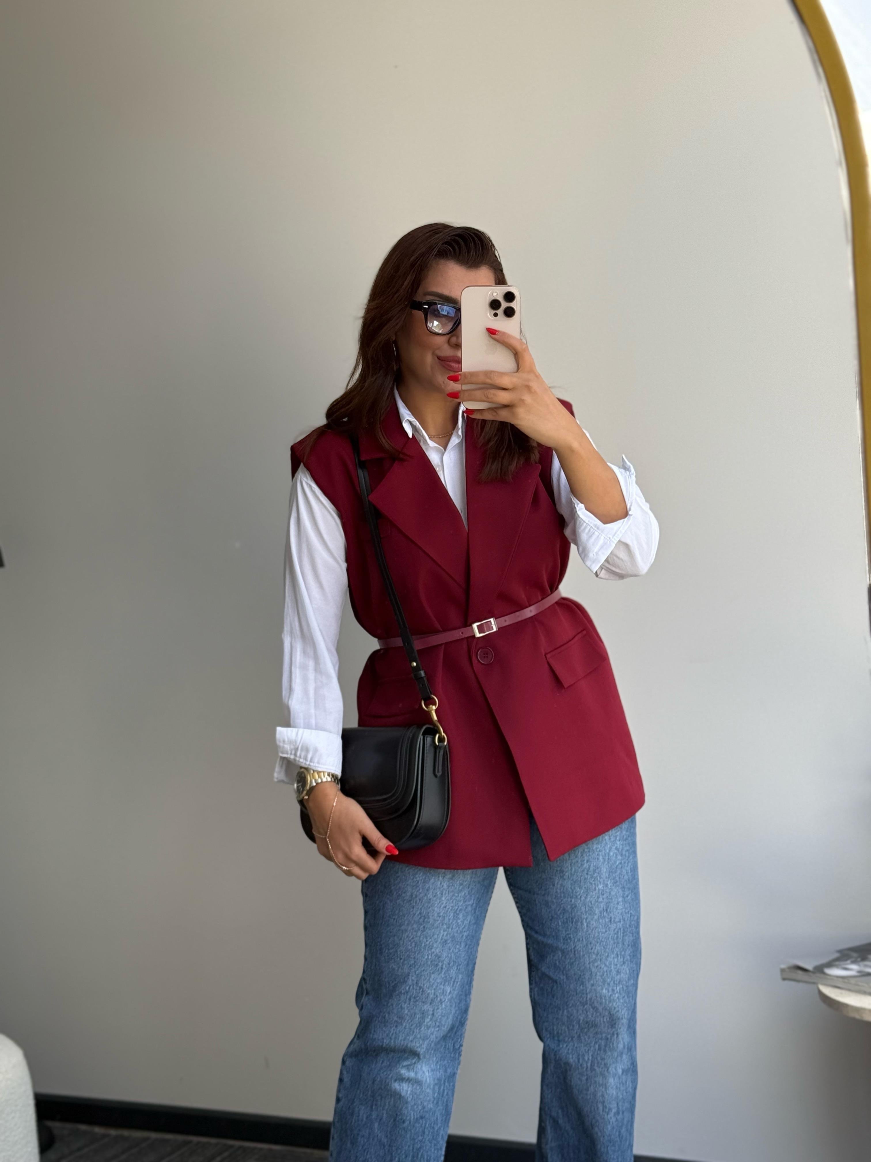 Vatkalı Yelek Bordo