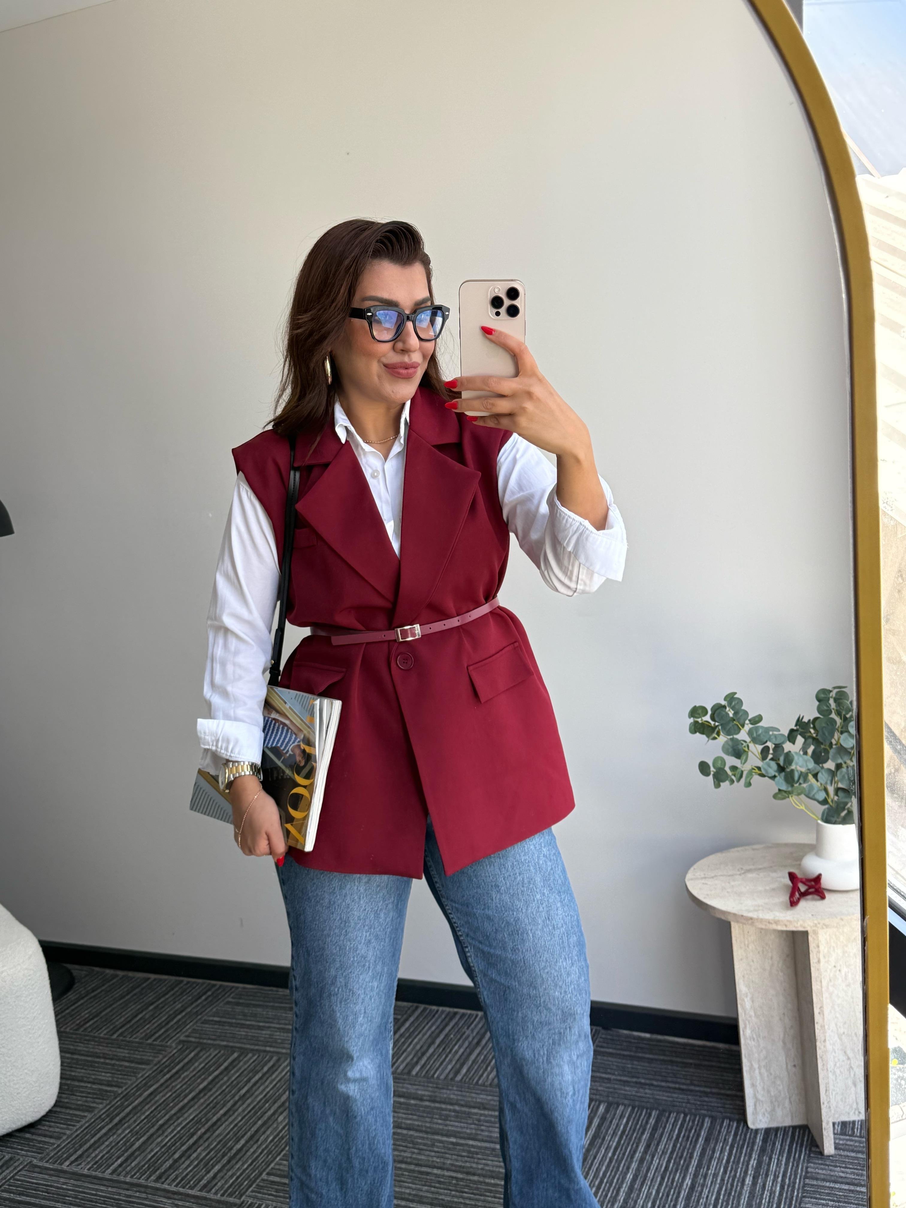 Vatkalı Yelek Bordo