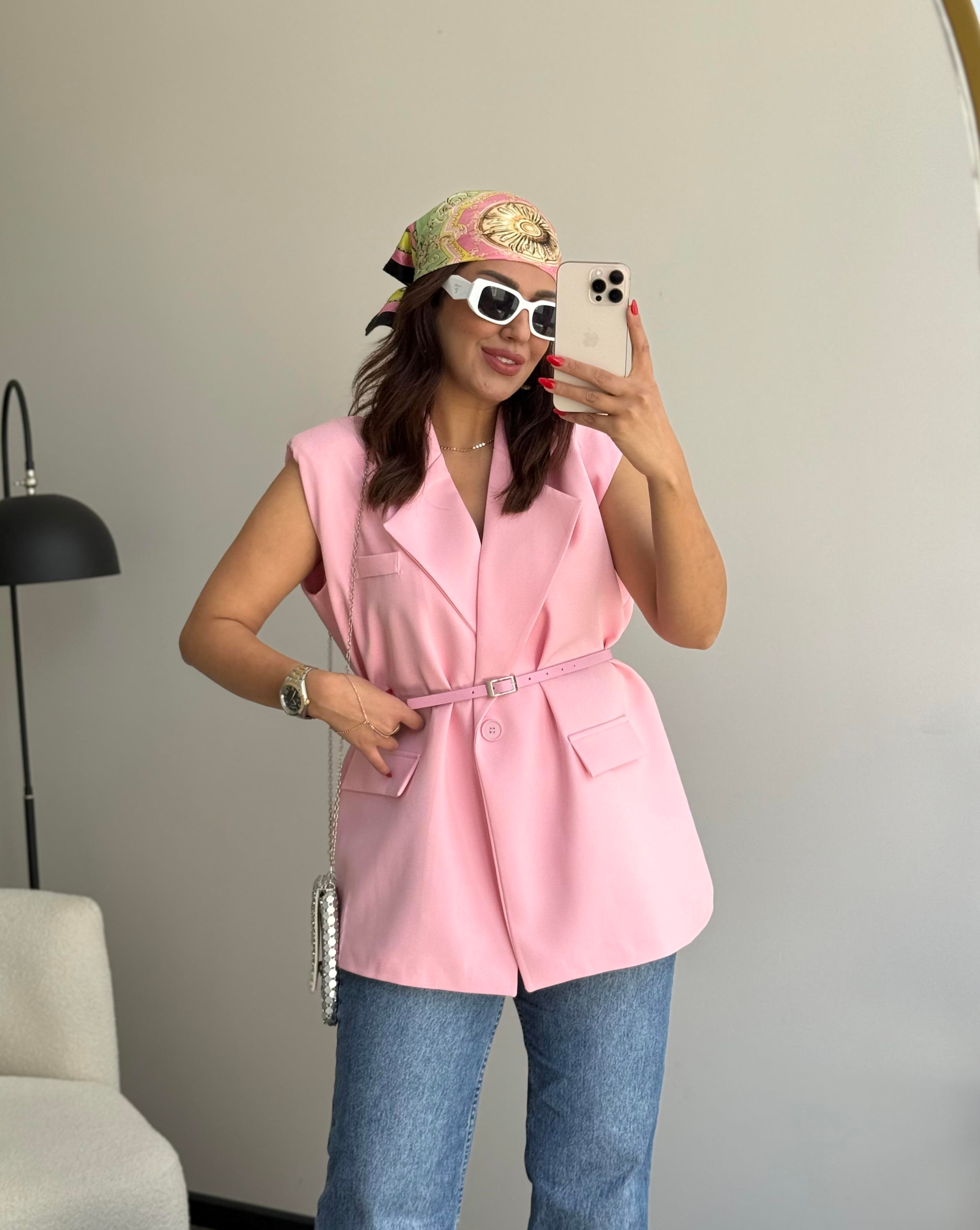 Vatkalı Yelek Pembe