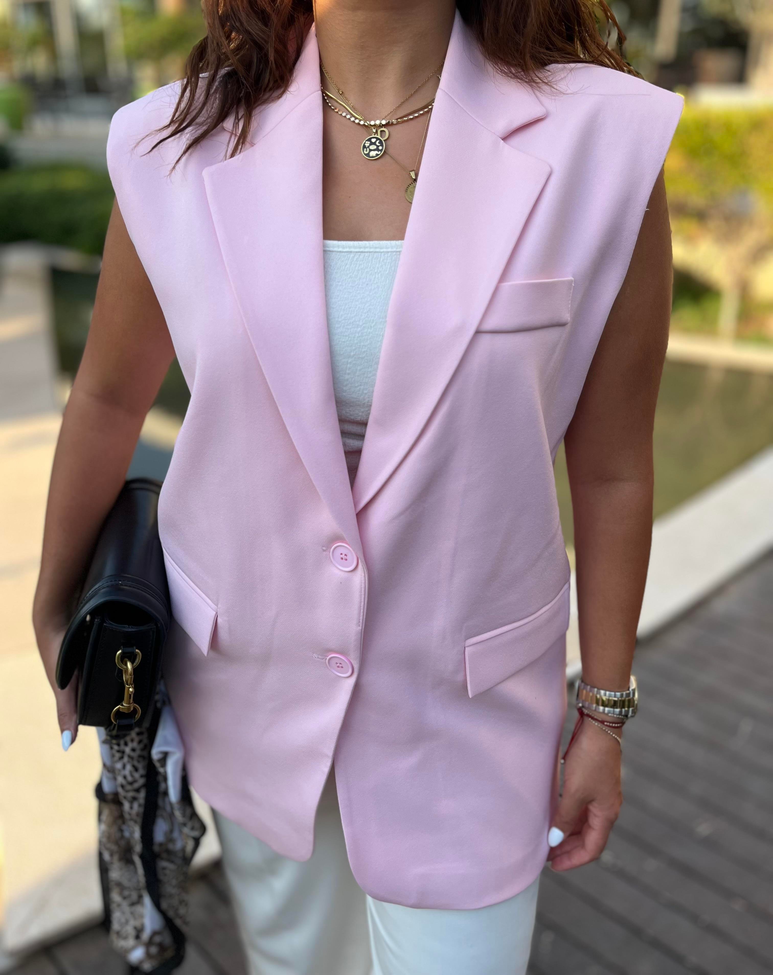 Vatkalı Yelek Pembe
