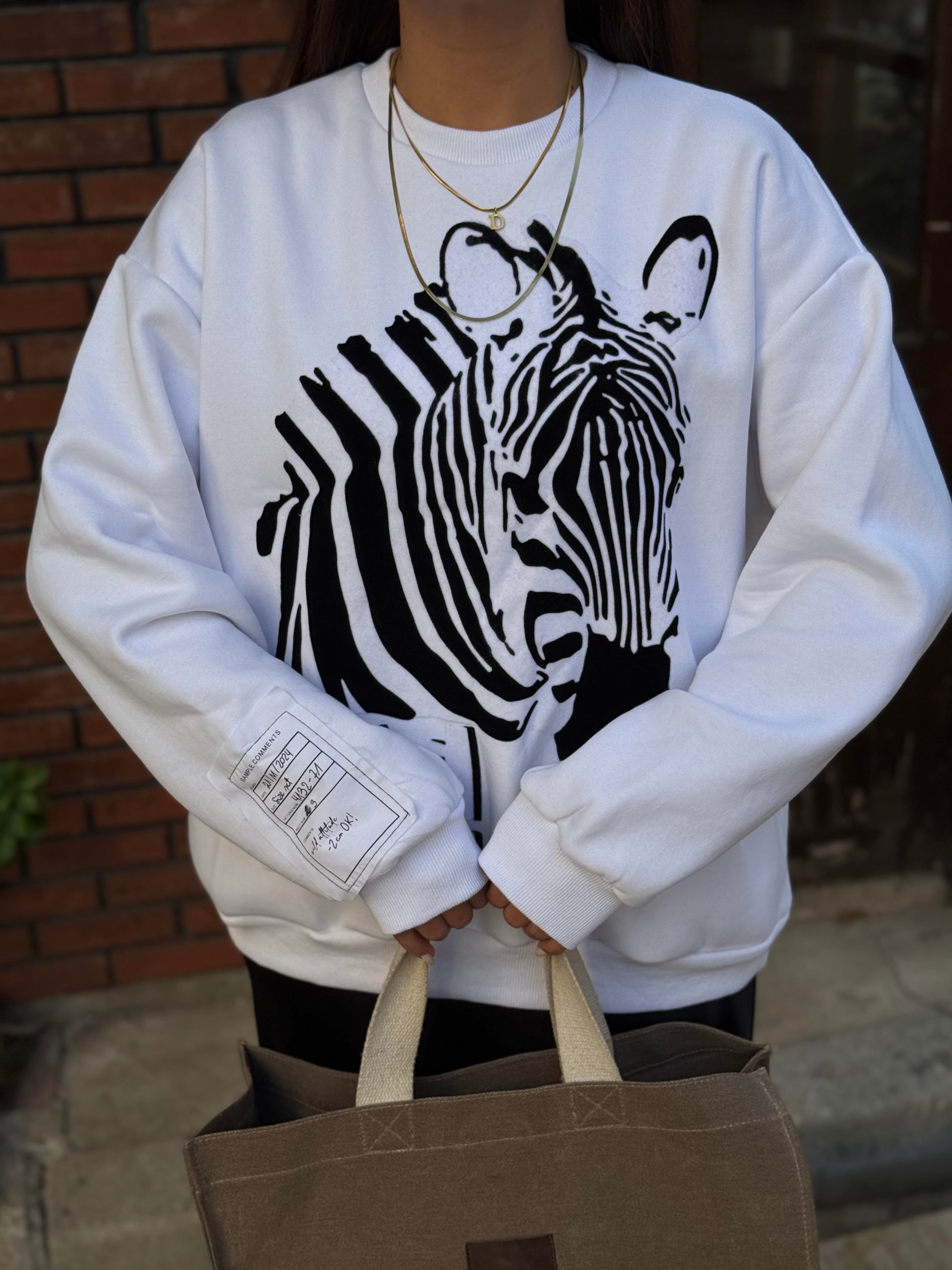 Zebra desen sweatshirt 