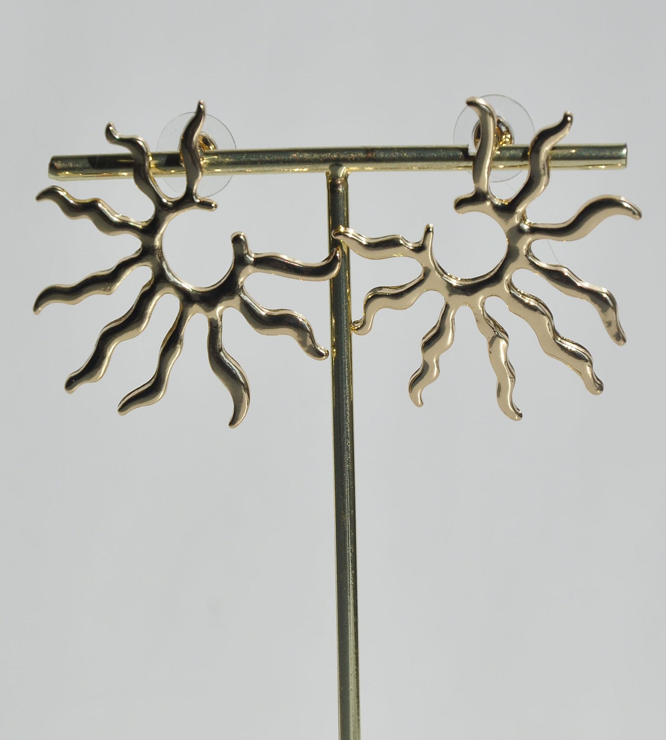 Gold pirinç güneş küpe