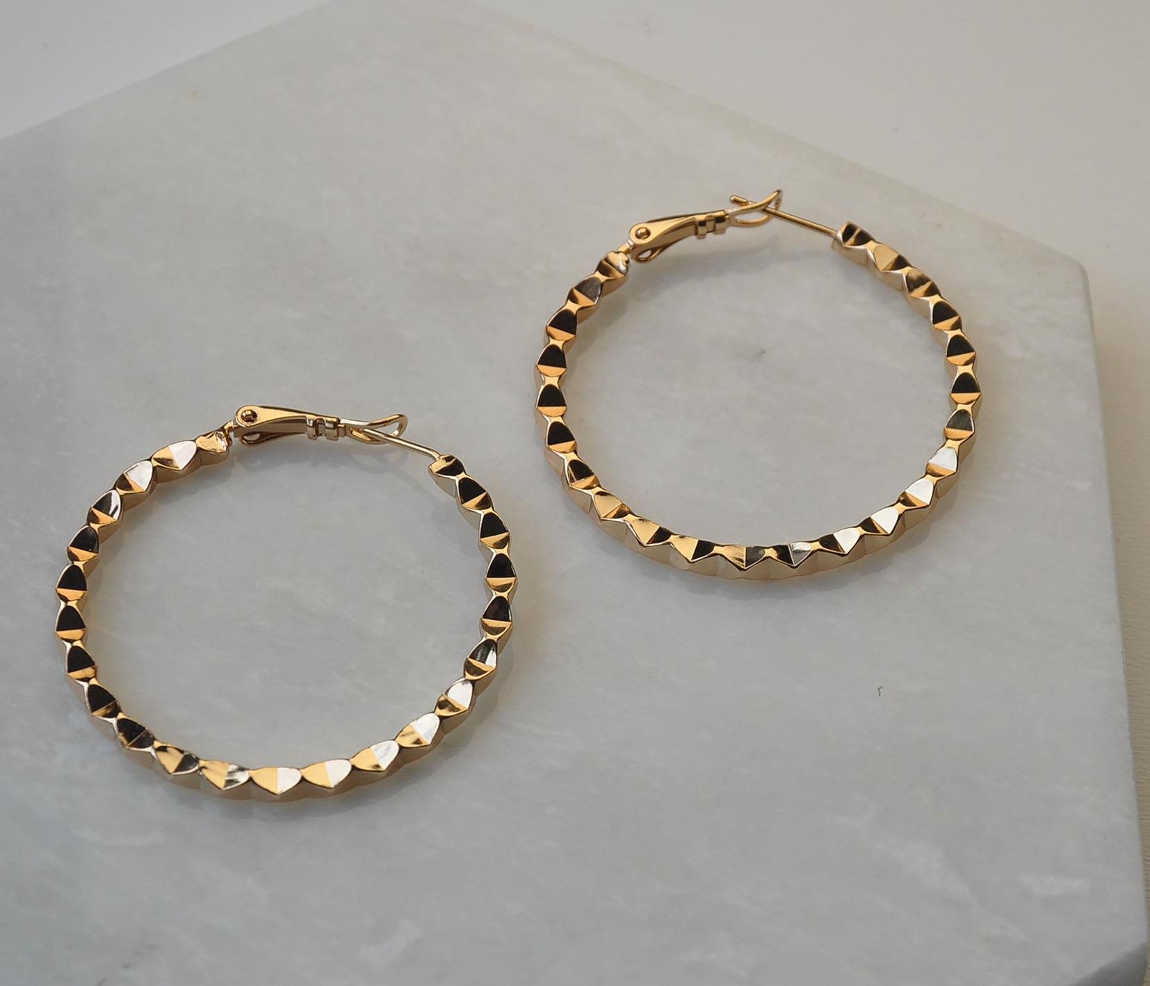 Gold tasarım halka küpe