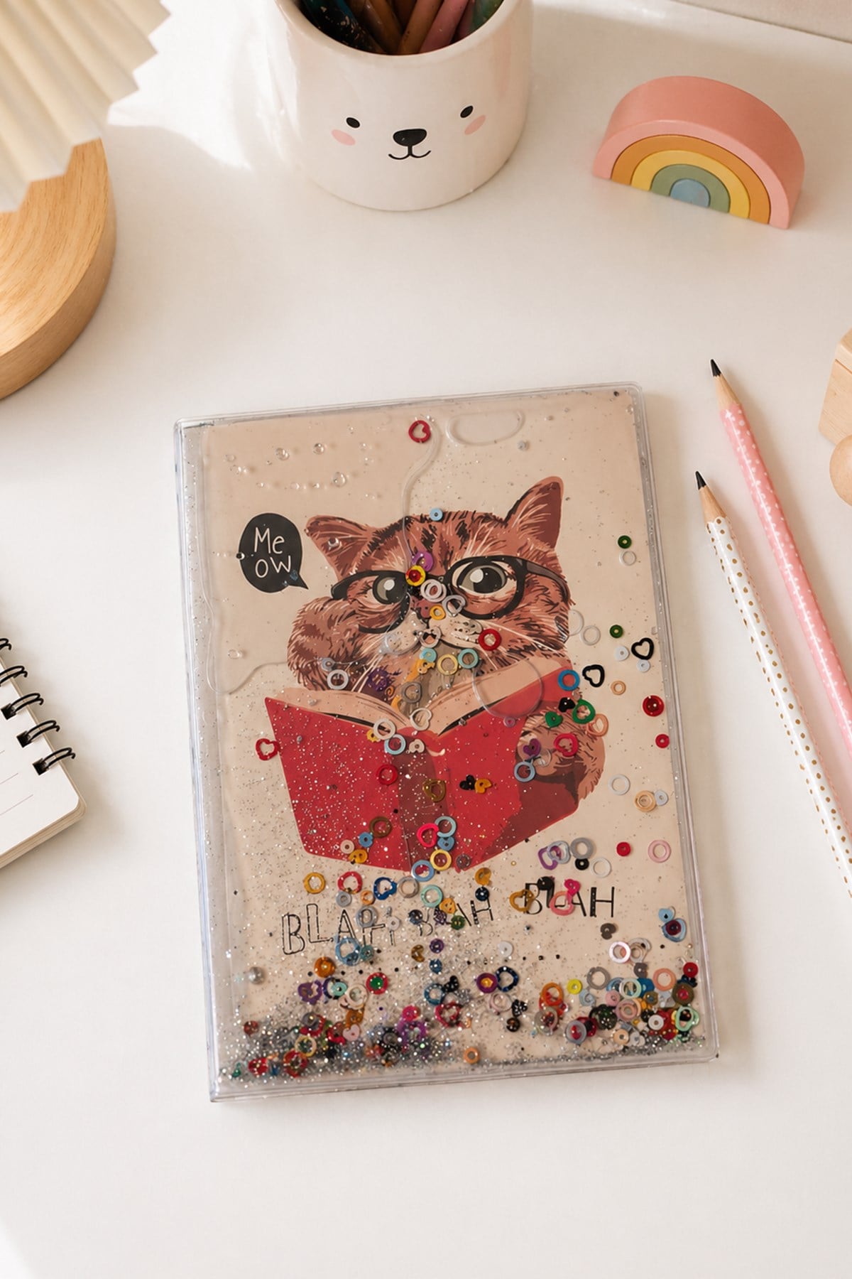 20 Cm Sulu Pull Meow Blah Blah Blah Noktalı Kareli Çizgili Çizgisiz Defter