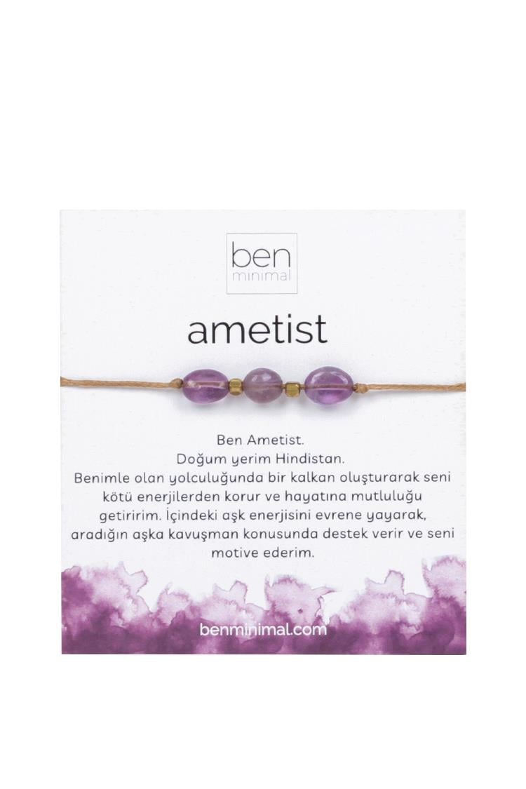 Doğal Taşlı Bileklik - Ametist Taşı