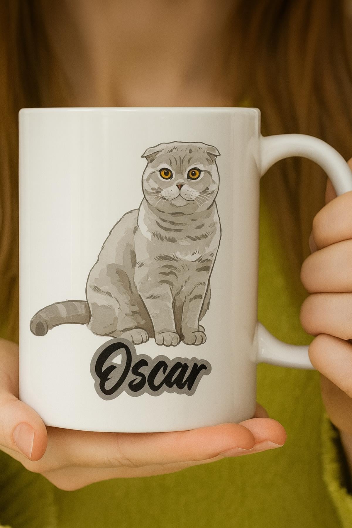 İSME ÖZEL Scottish fold Baskı Kupa Bardak