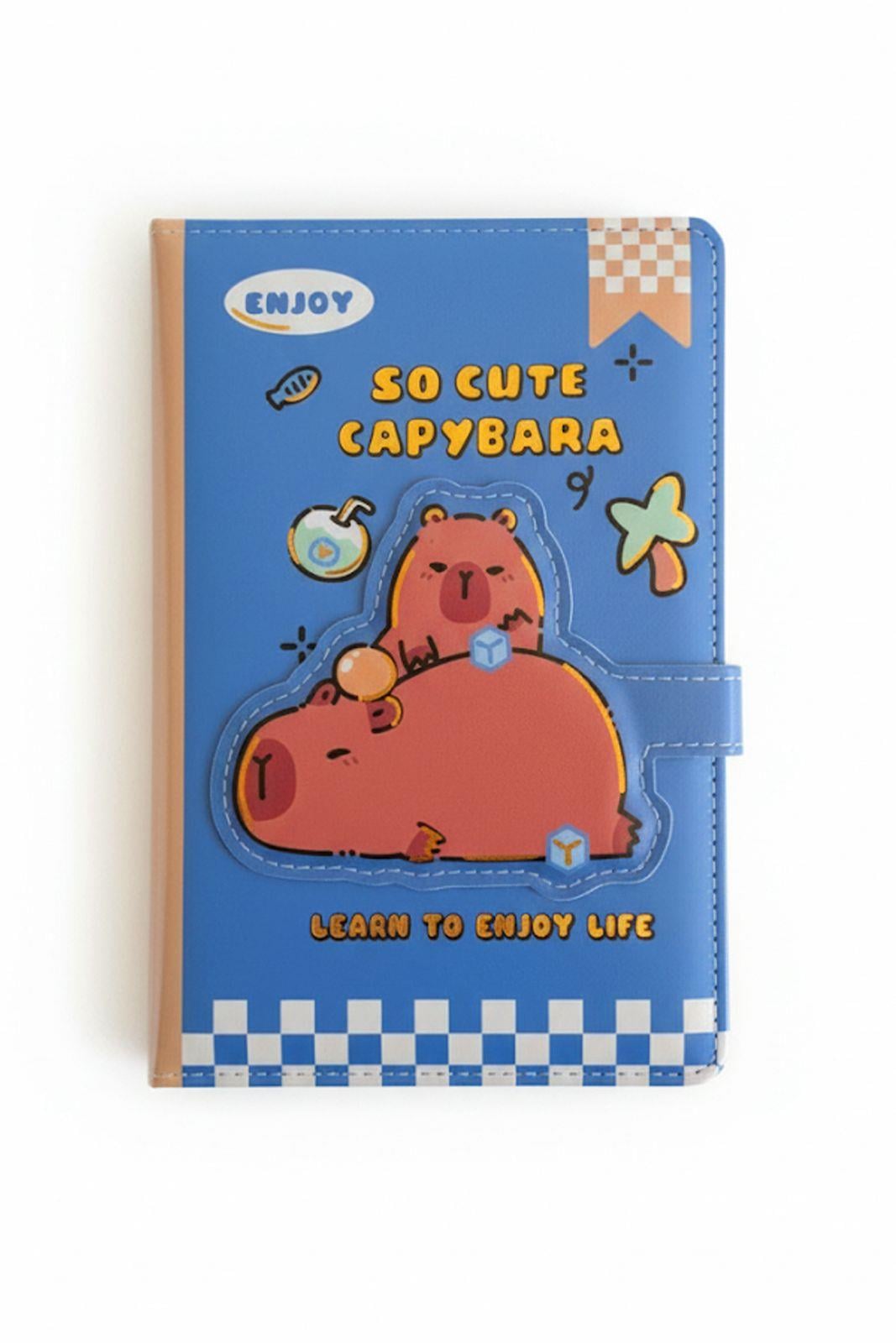 Mavi Capybara Mıknatıslı Sert Kapak Defter