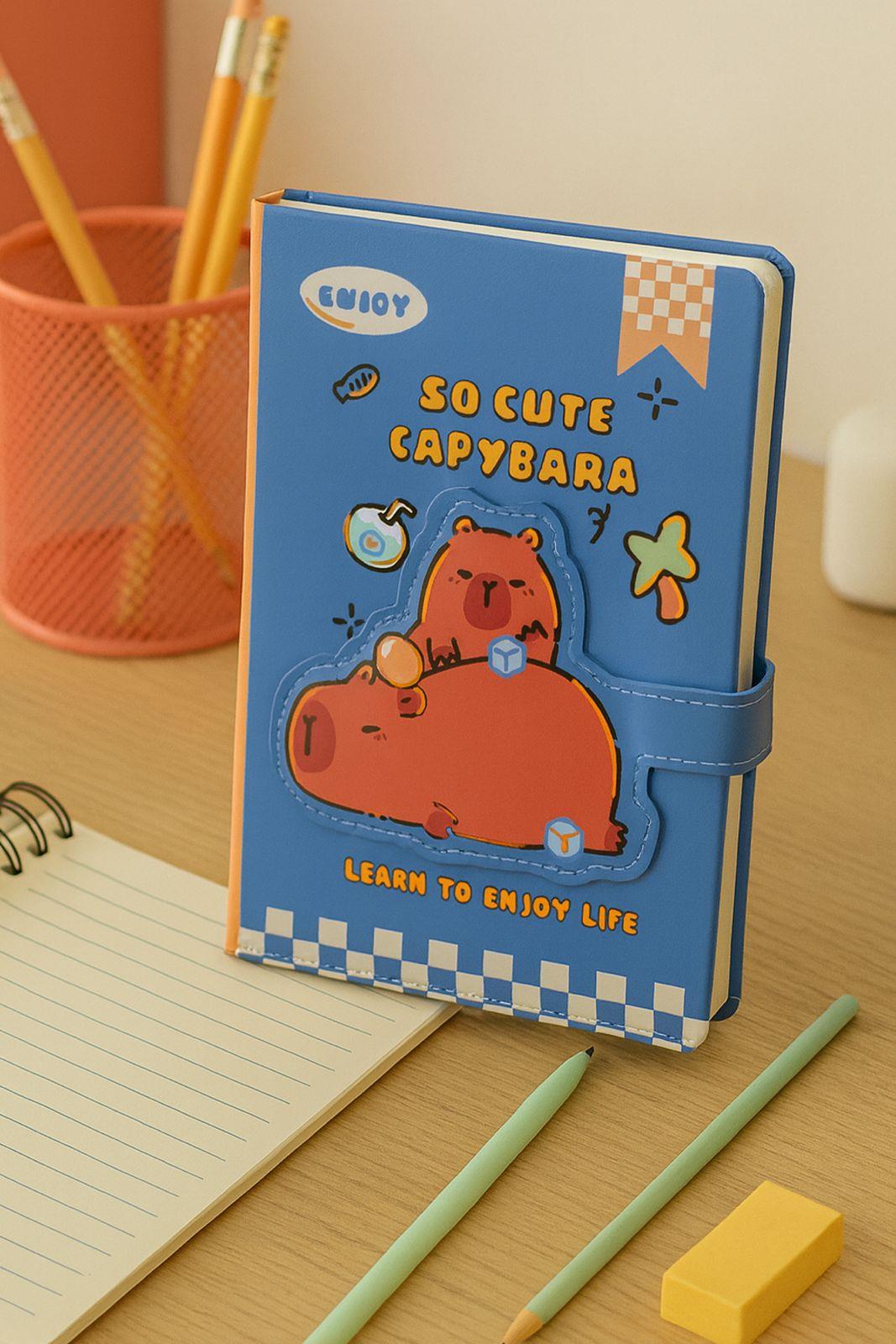 Mavi Capybara Mıknatıslı Sert Kapak Defter