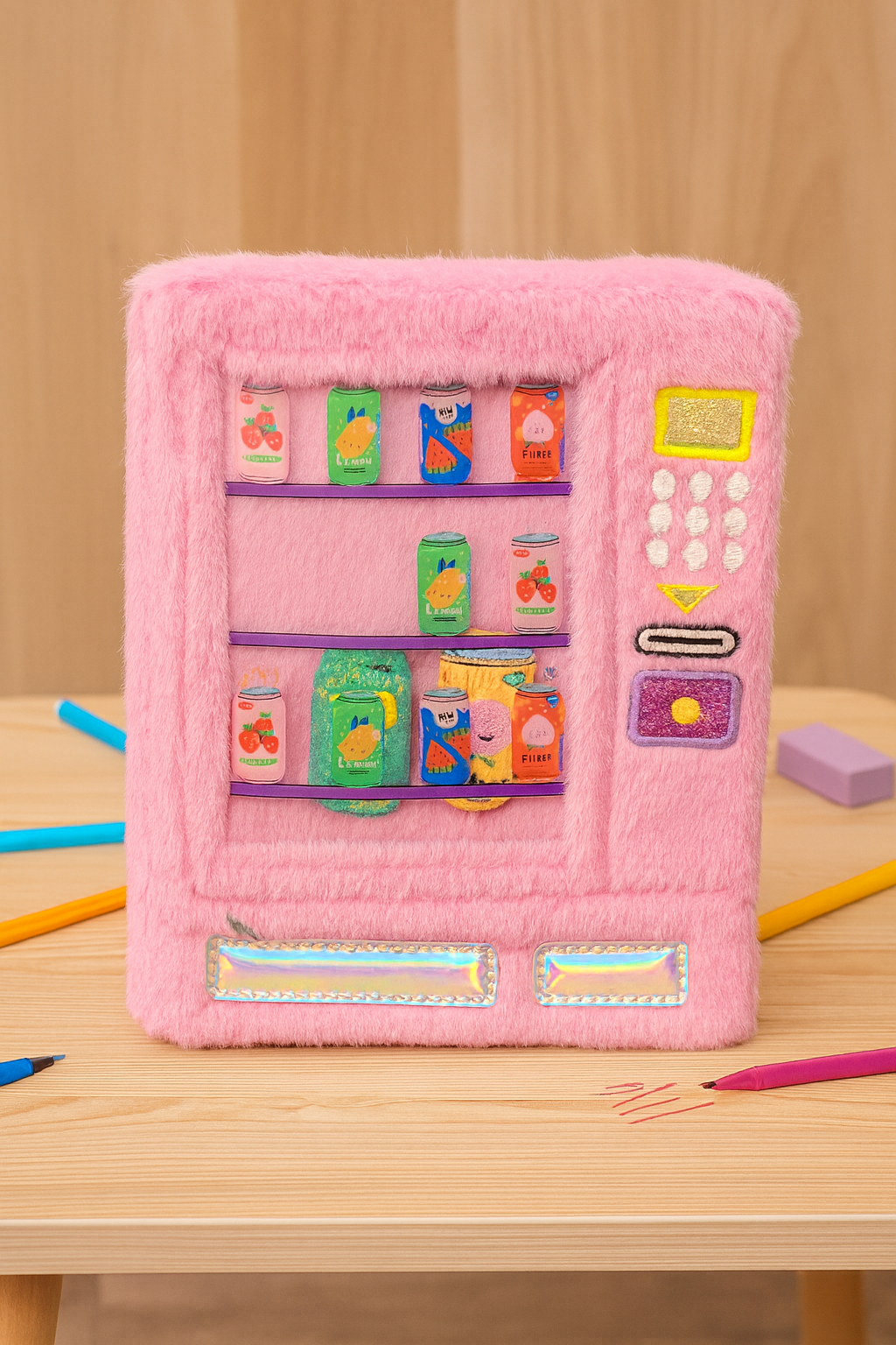 Pembe Kola Dolabı Konseptli Peluş Defter