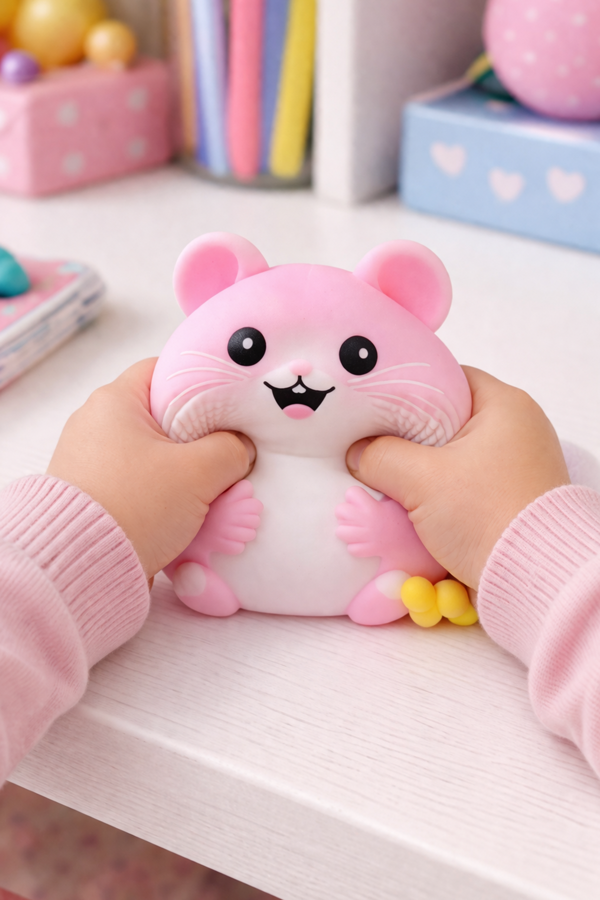 Pembe Oturan Squishy Fare