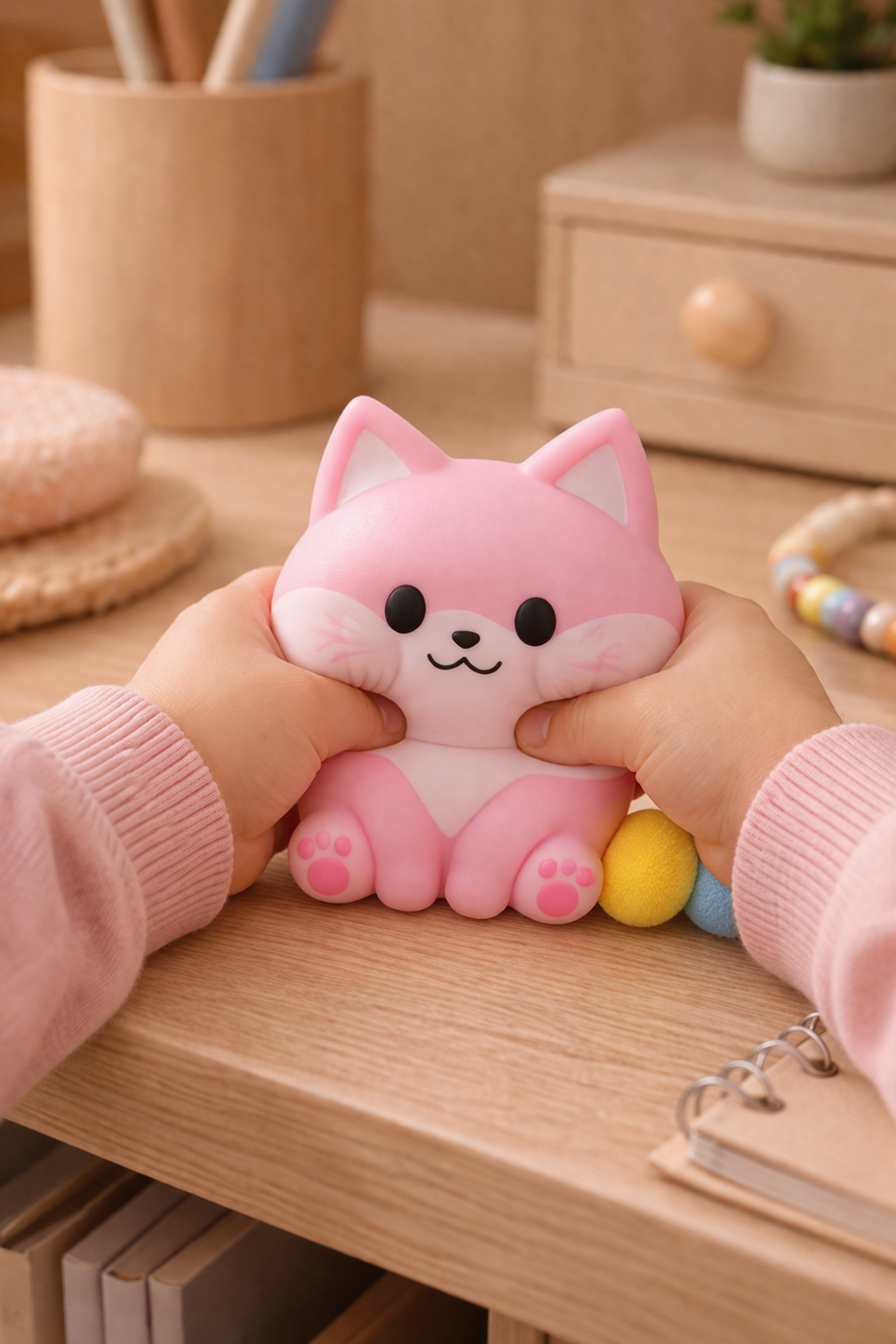 Pembe Oturan Squishy Köpek