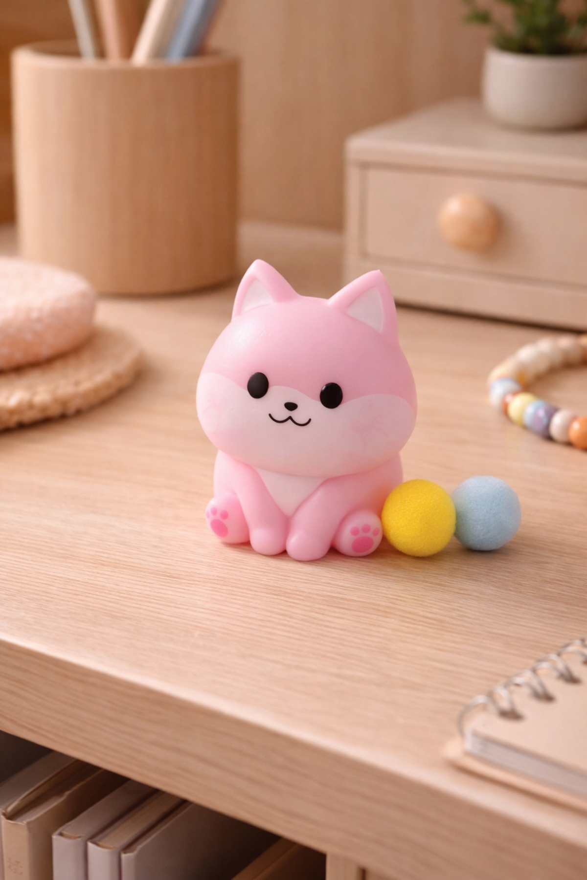 Pembe Oturan Squishy Köpek