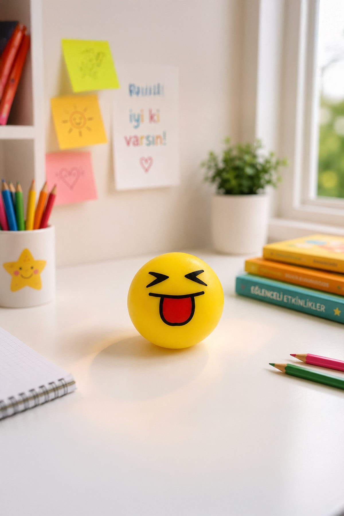 Sarı Eğlenceli Emoji Sukuşi