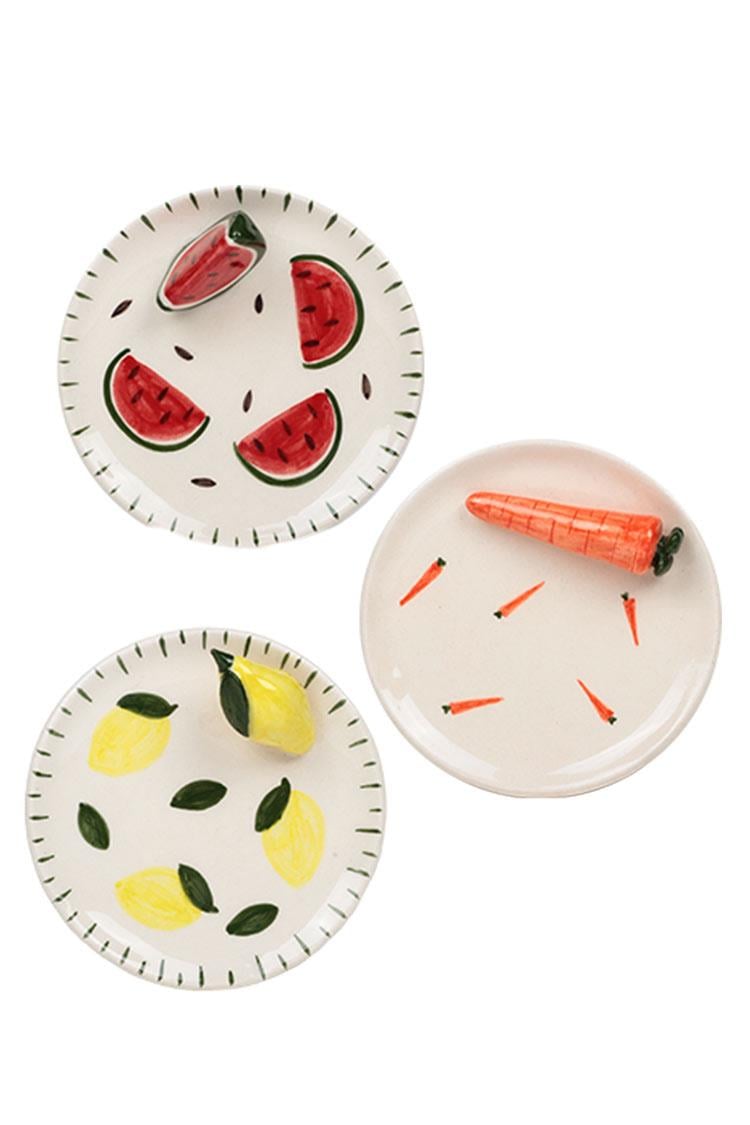 Sevimli Kahvaltı Tabakları - Karpuz, Limon ve Havuç ( 12 cm )