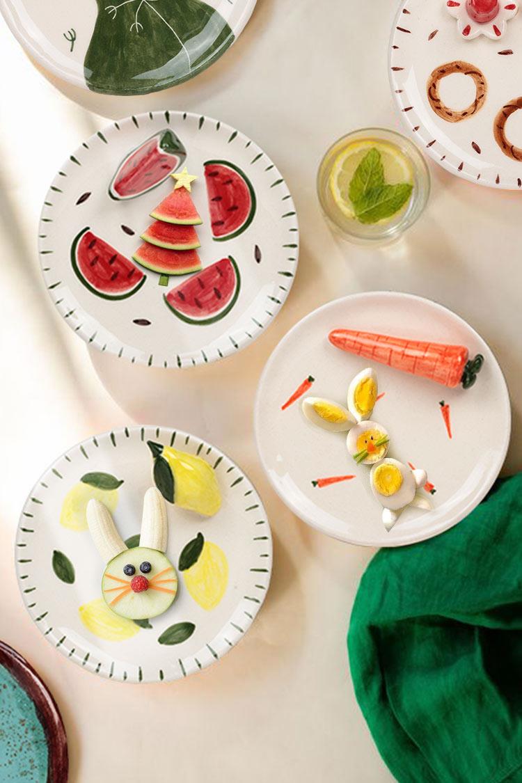 Sevimli Kahvaltı Tabakları - Karpuz, Limon ve Havuç ( 12 cm )