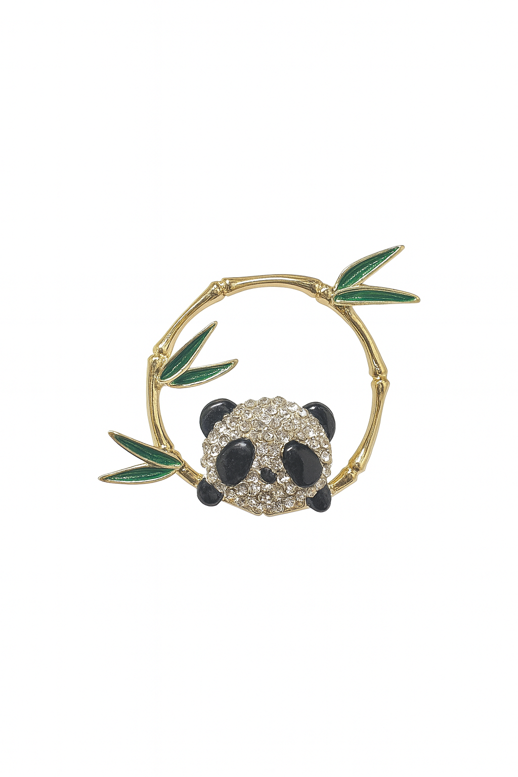 TASLI ÇELENK PANDA İĞNELİ BROŞ