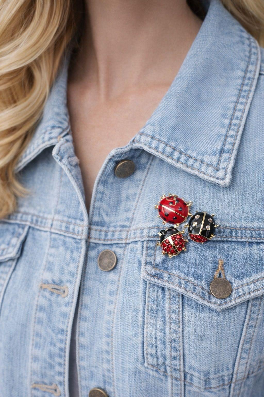 Üçlü Uğur Böceği Broş