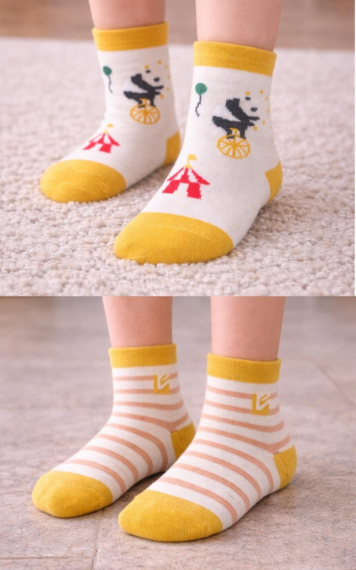 Renkli Sirk Karakterli Çocuk Çorabı  2'li