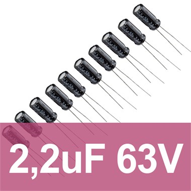 2.2uF 63V Elektrolitik Kondansatör (10 Adet)