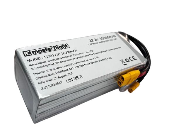 22,2V Li-po Pil 16000mAh 65C 6s Lityum Polymer