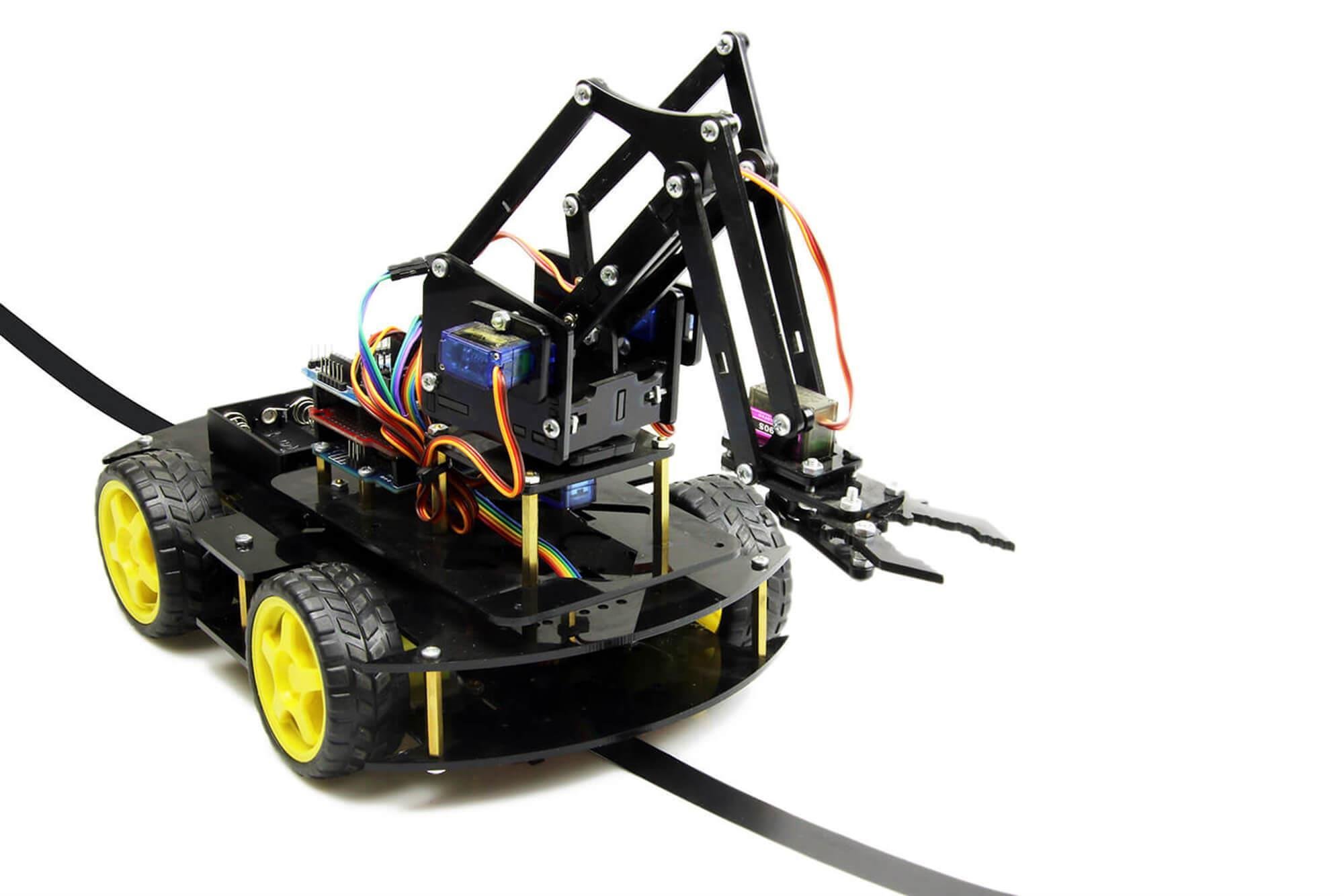 Arduino Robot Kollu 4WD Mobil Araba Kiti (demonte)