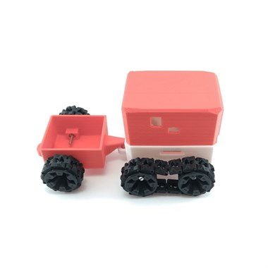 Arduino Tank Robot Kiti (Paletli - Römorklu) Kırmızı - 3D Print