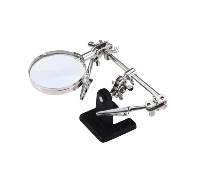 Büyüteçli Lehim Standı - Ayarlanabilir PCB Tutacağ